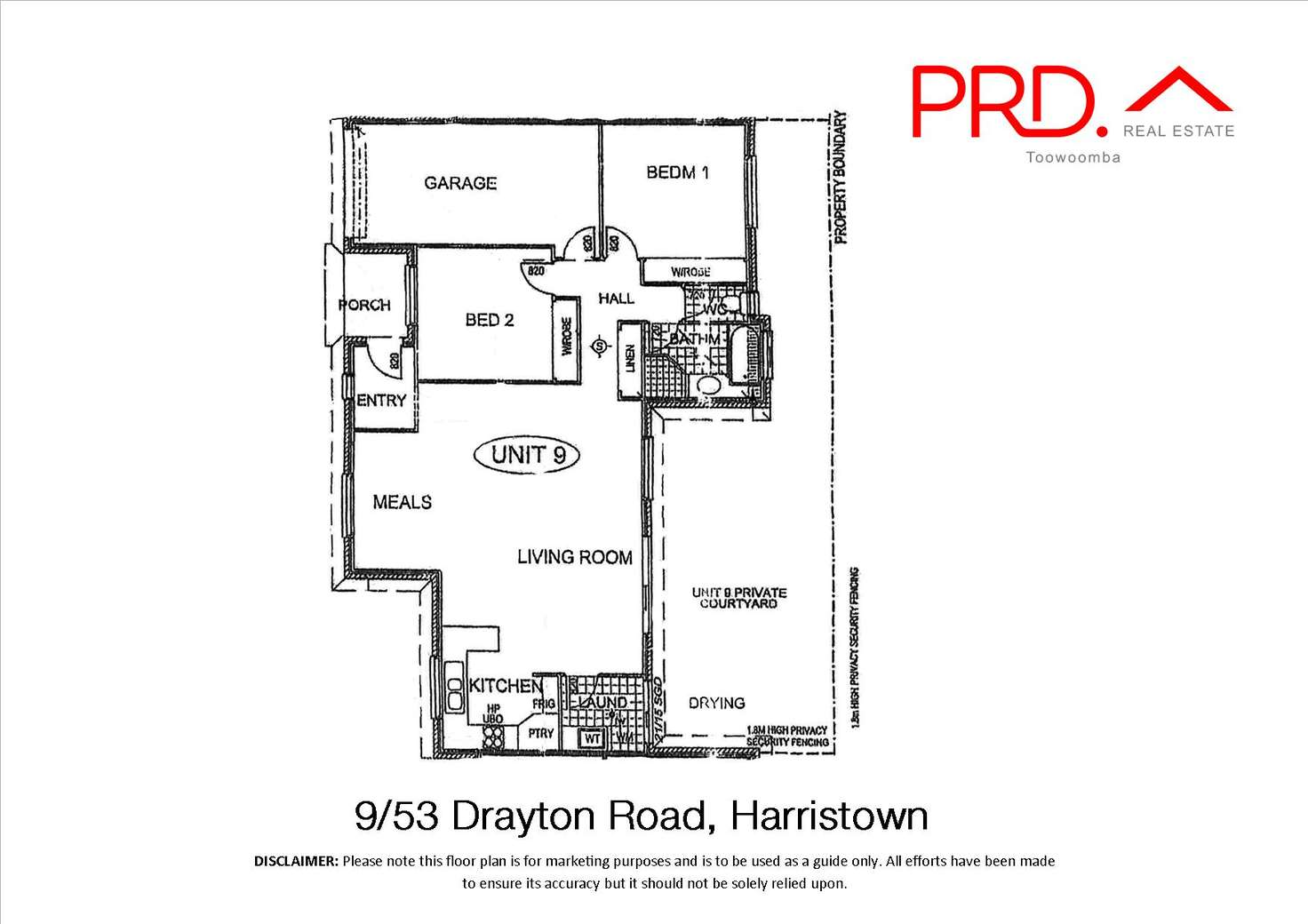 Floorplan of Homely unit listing, 9/53 Drayton Road, Harristown QLD 4350