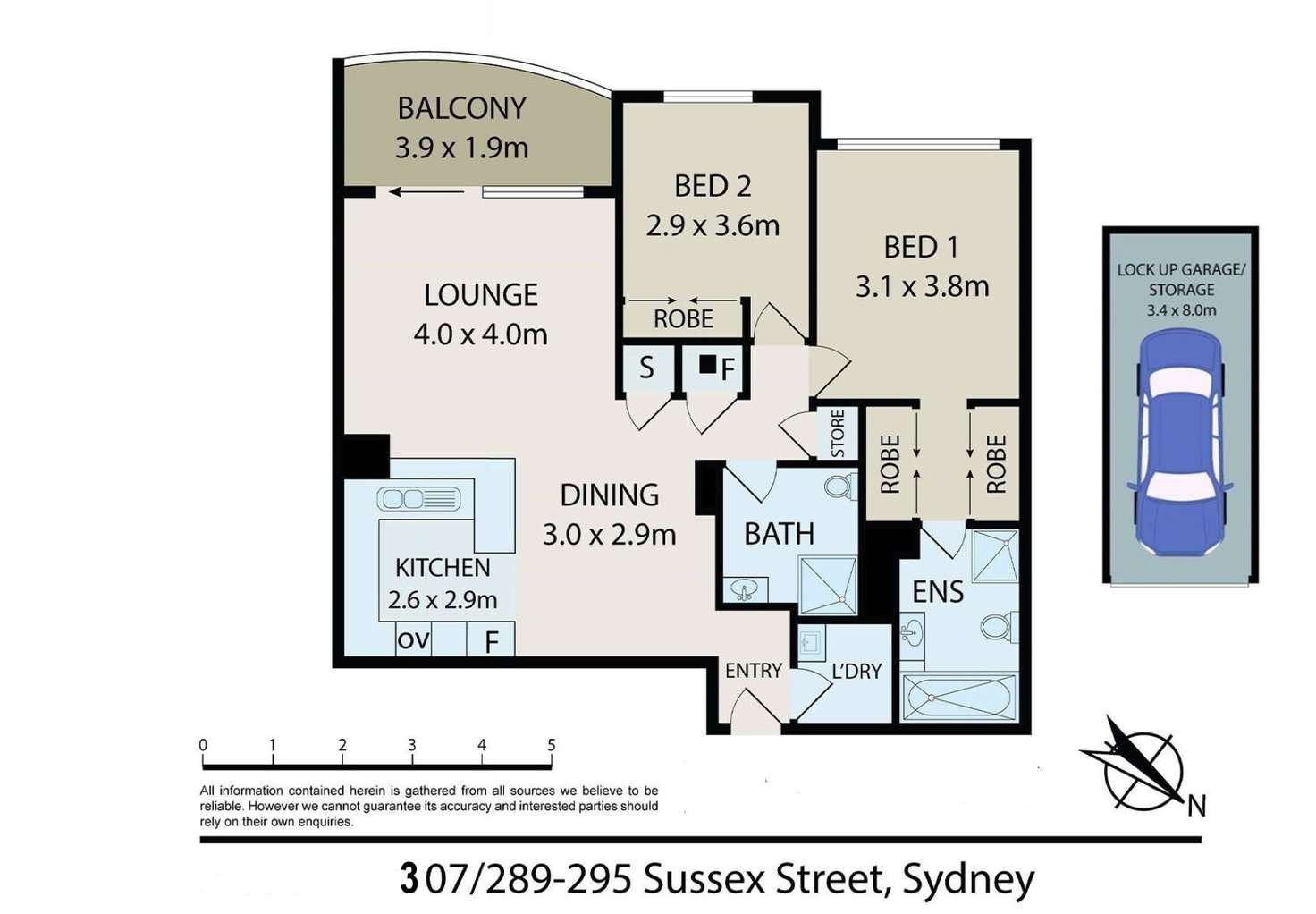 Floorplan of Homely unit listing, 307/158-166 Day Street, Sydney NSW 2000