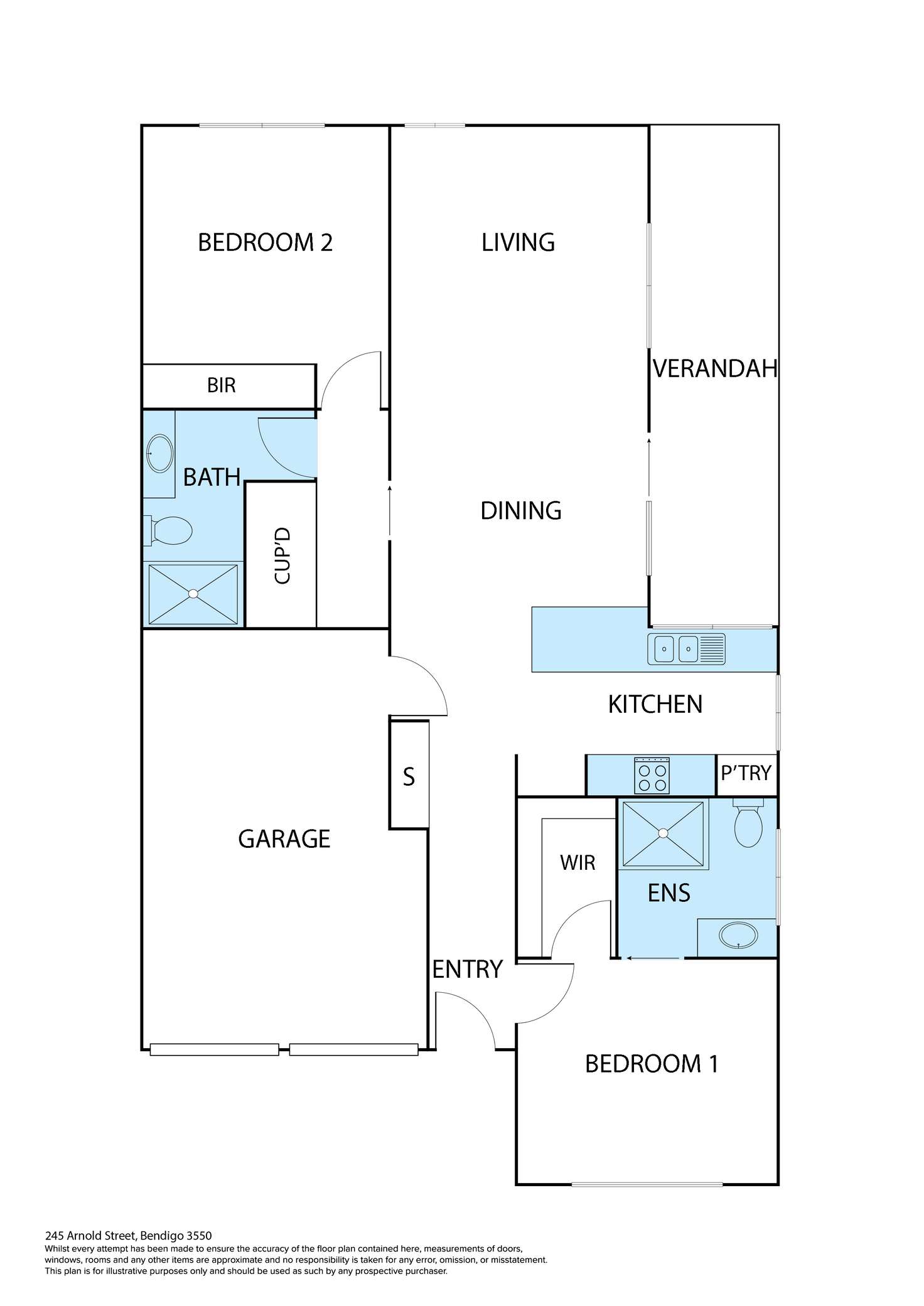 Floorplan of Homely unit listing, 2/245 Arnold Street, Bendigo VIC 3550