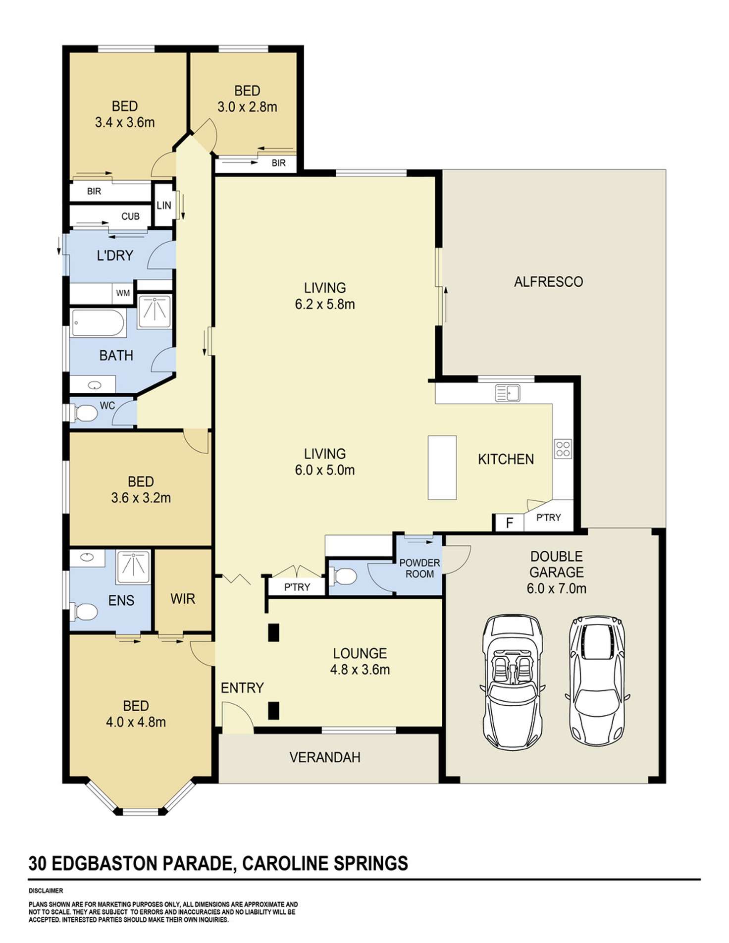 Floorplan of Homely house listing, 30 Edgbaston Parade, Caroline Springs VIC 3023