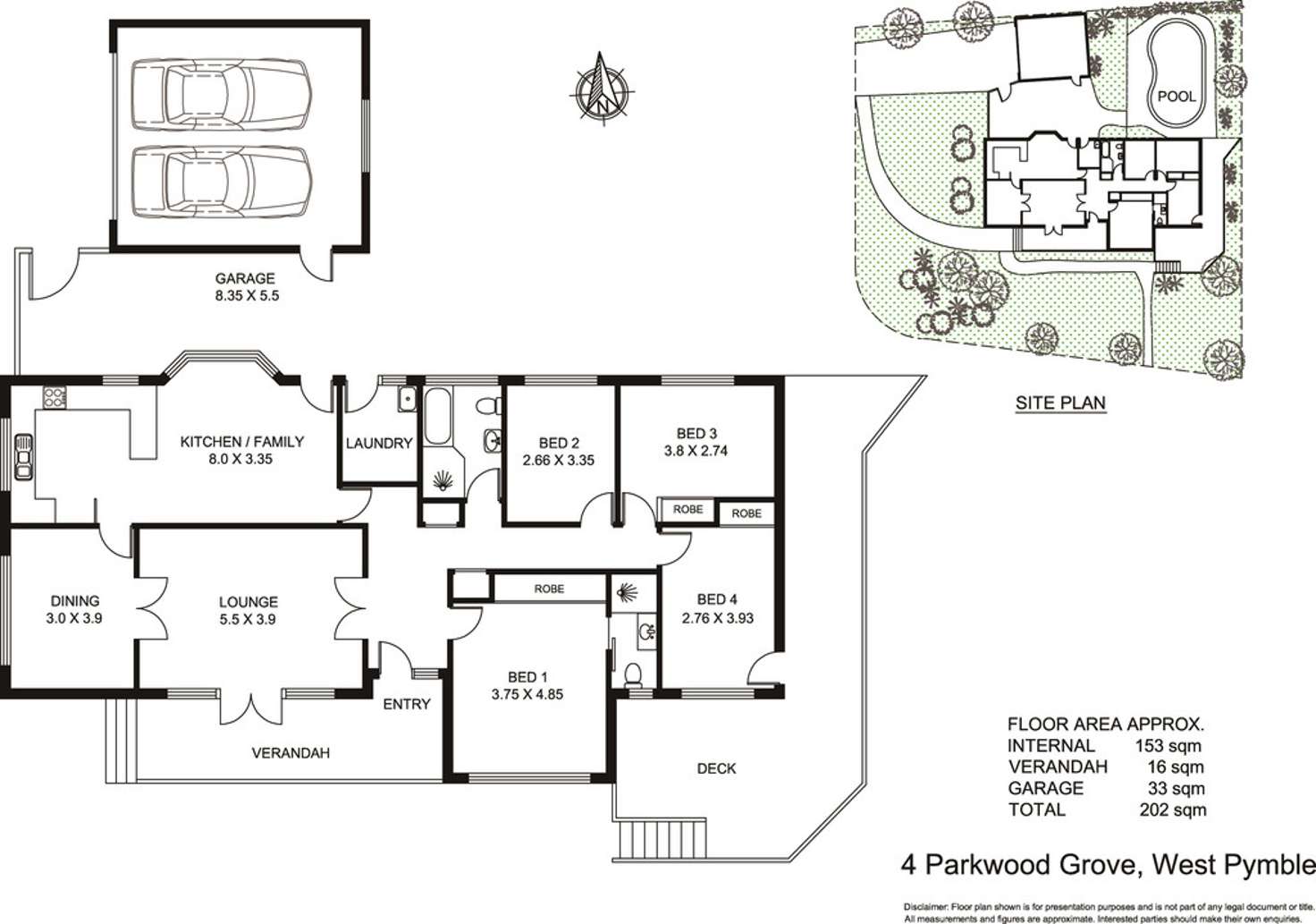 Floorplan of Homely house listing, 4 Parkwood Gr, Pymble NSW 2073