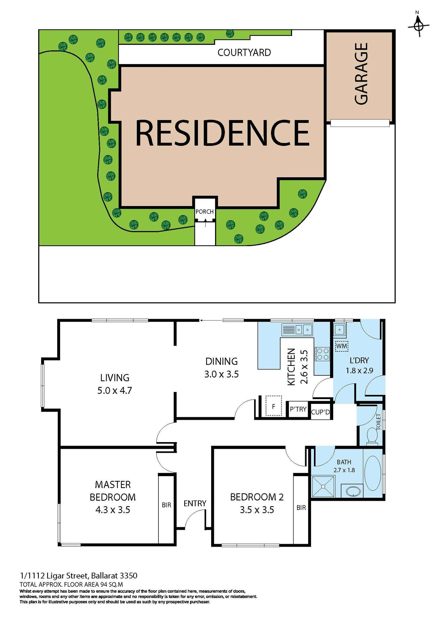Floorplan of Homely house listing, 1/1112 Ligar Street, Ballarat North VIC 3350