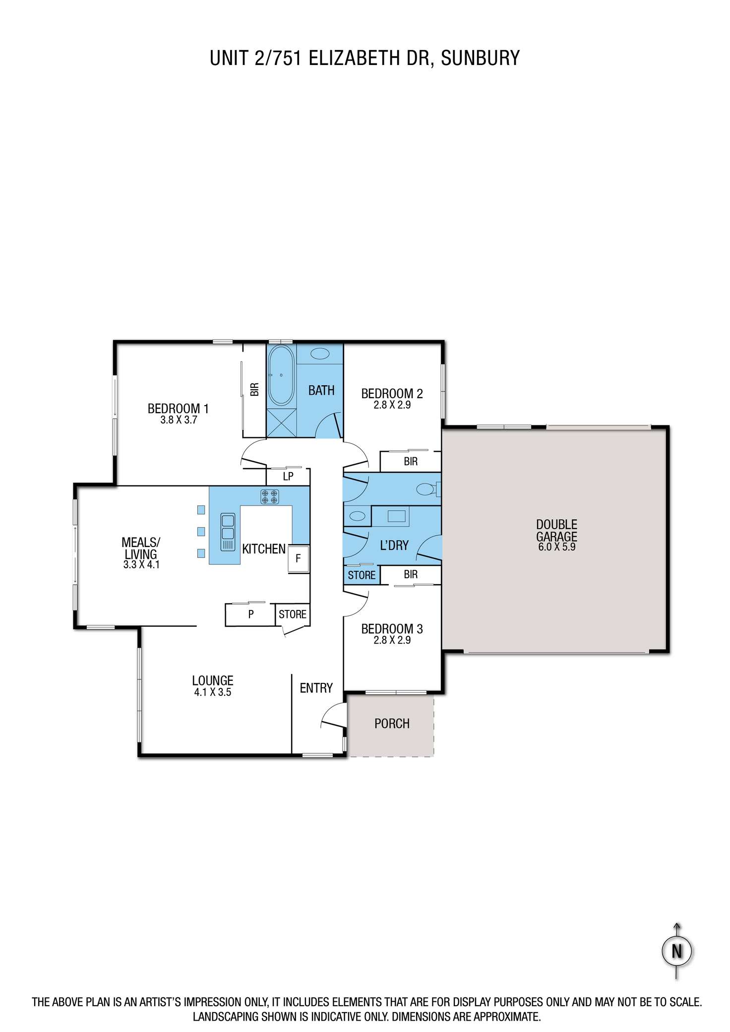 Floorplan of Homely unit listing, 2/751 Elizabeth Drive, Sunbury VIC 3429