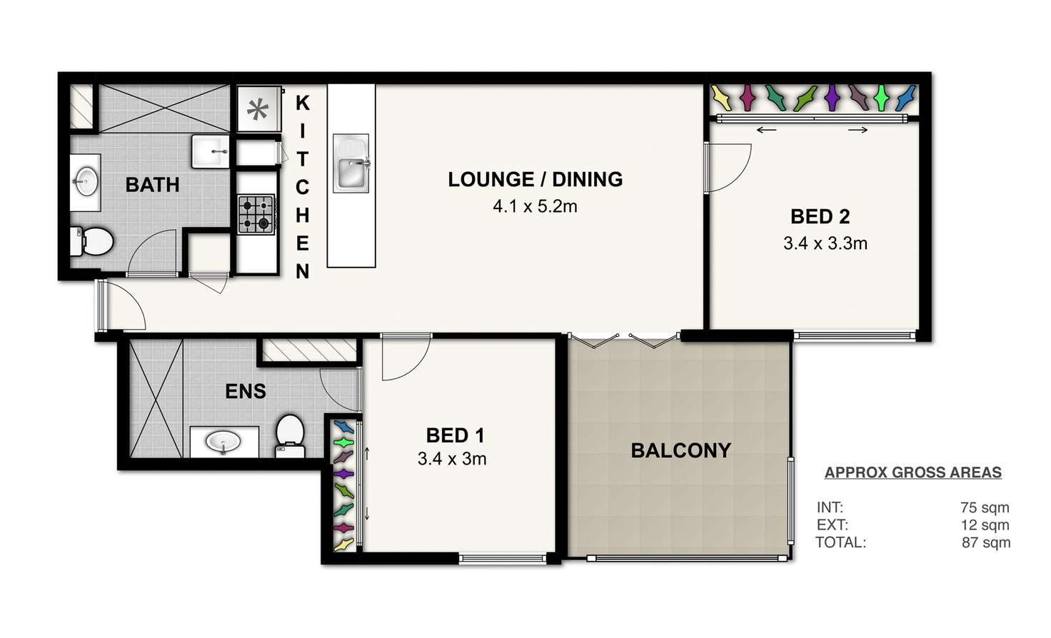 Floorplan of Homely apartment listing, 2107/128 Charlotte Street, Brisbane City QLD 4000