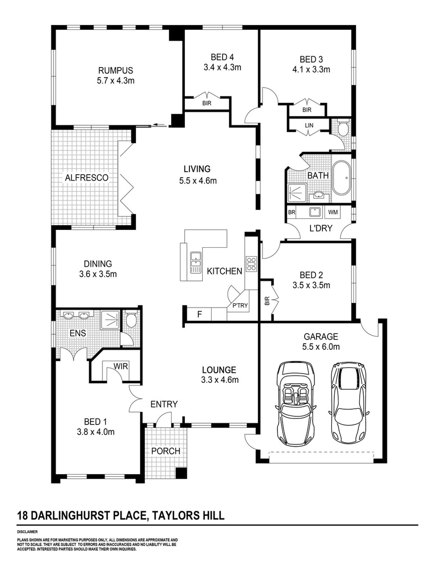 Floorplan of Homely house listing, 18 Darlinghurst Place, Taylors Hill VIC 3037