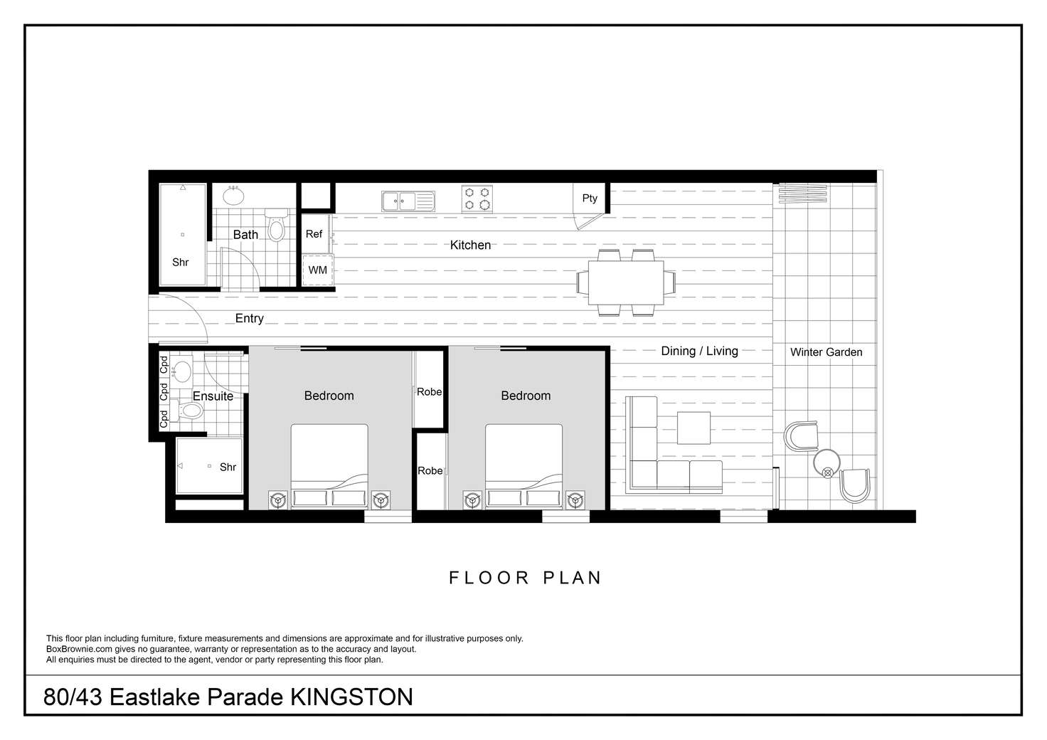 Floorplan of Homely apartment listing, 80/43 Eastlake Parade, Kingston ACT 2604