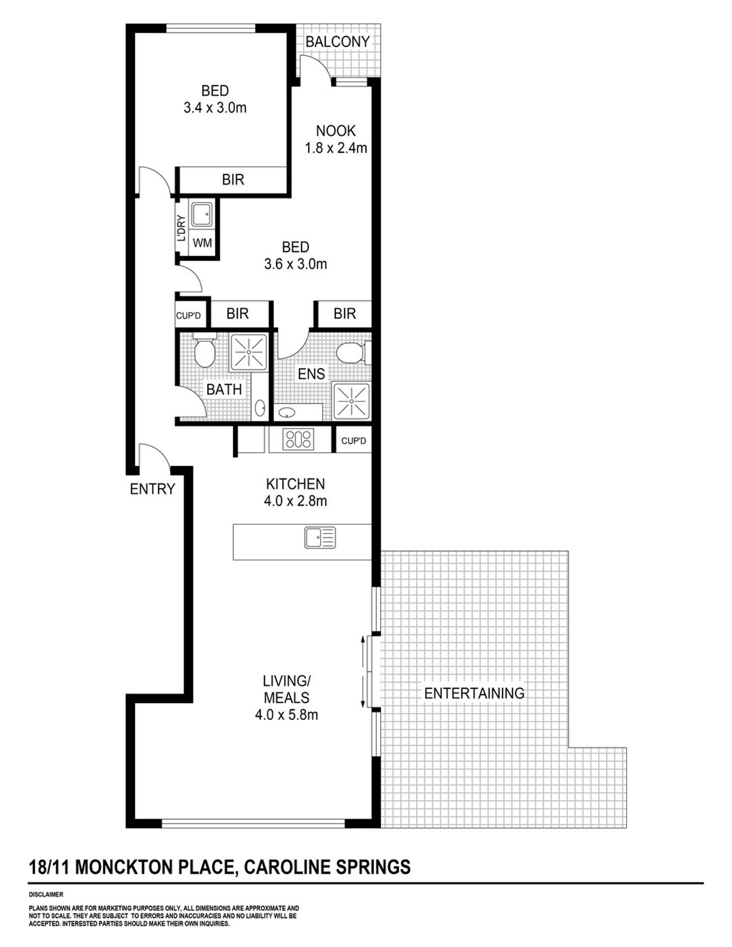 Floorplan of Homely apartment listing, 18/11 Monckton Place, Caroline Springs VIC 3023