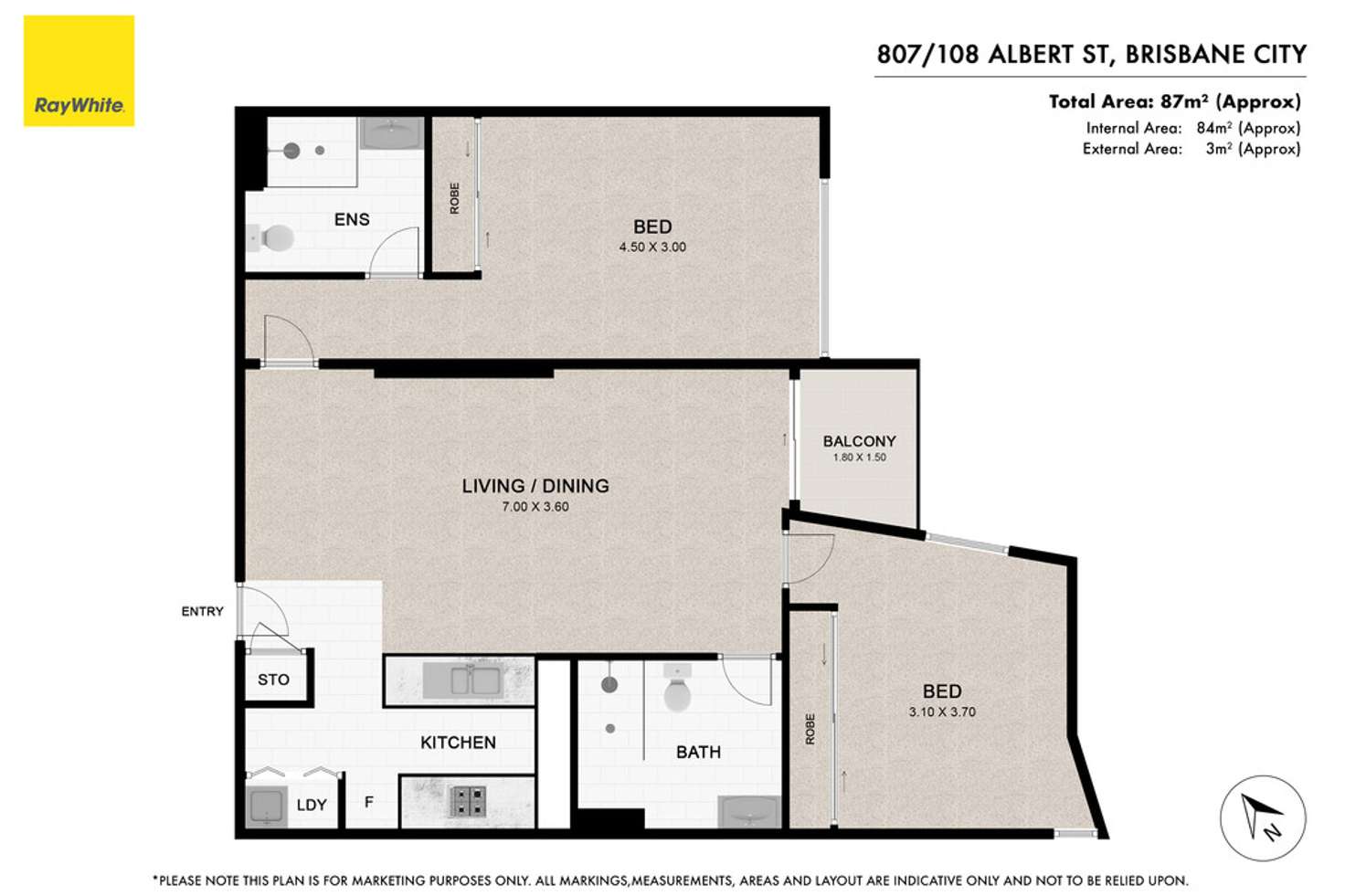 Floorplan of Homely apartment listing, 807/108 Albert Street, Brisbane City QLD 4000