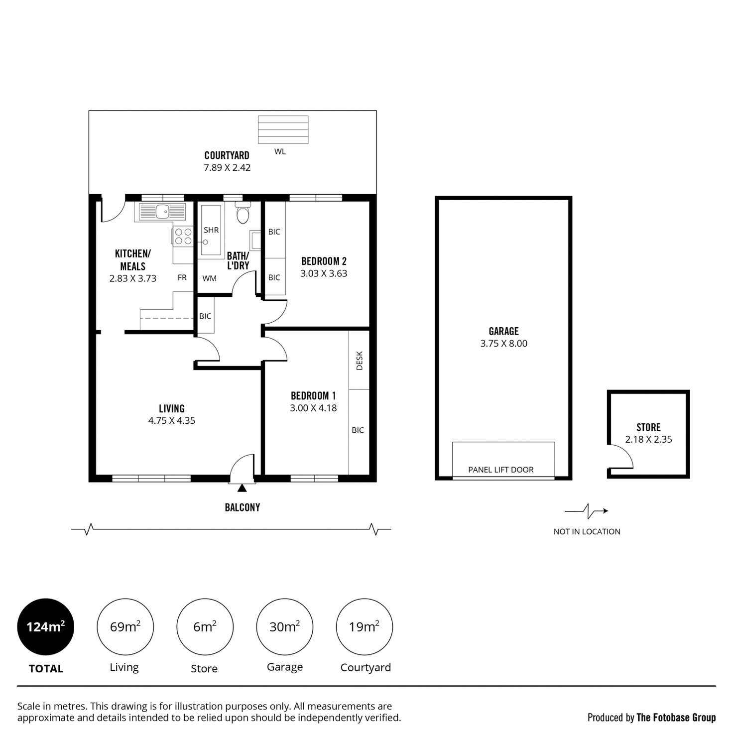 Floorplan of Homely unit listing, 2/19 Renwick Street, West Beach SA 5024