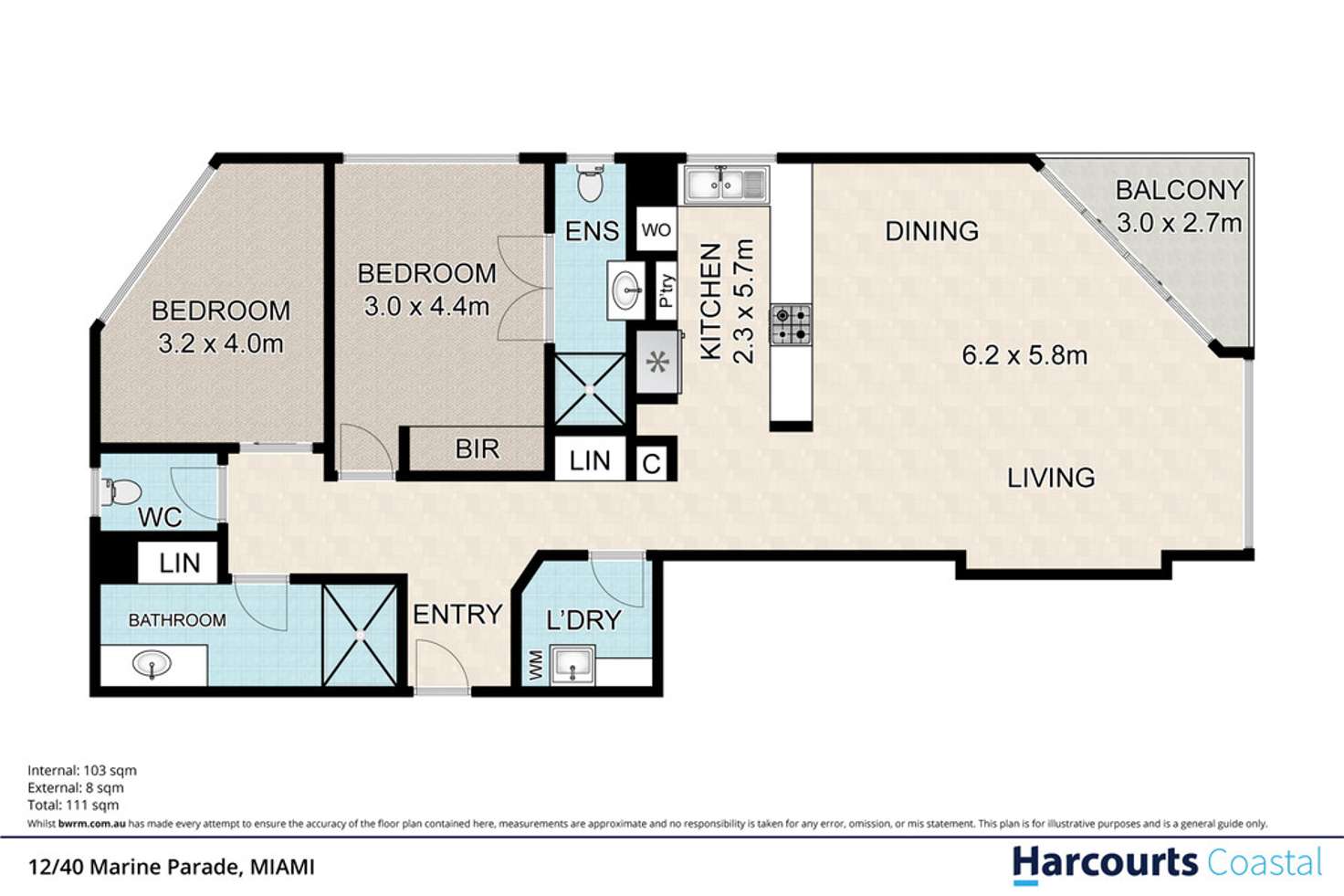 Floorplan of Homely apartment listing, 12/40 Marine Parade, Miami QLD 4220