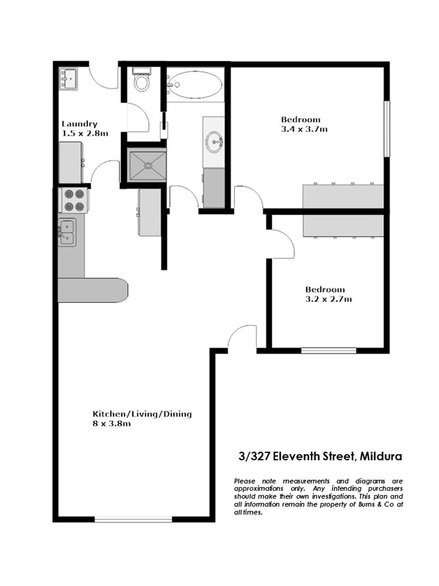 Floorplan of Homely unit listing, 3/327 Eleventh Street, Mildura VIC 3500