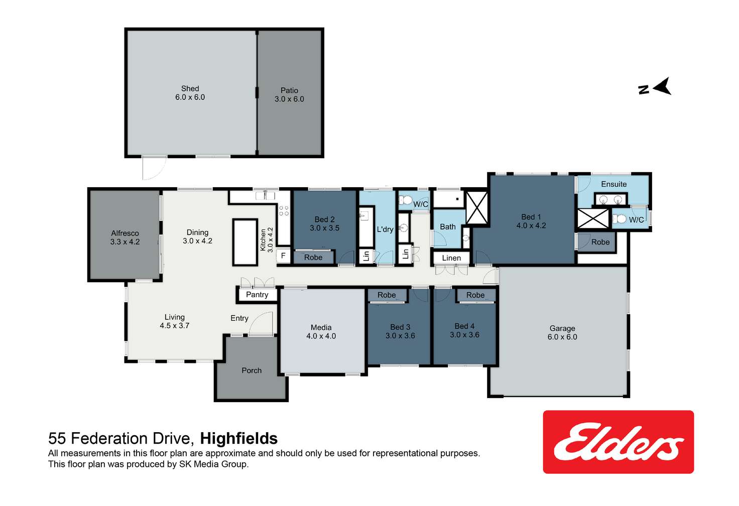 Floorplan of Homely house listing, 55 Federation Drive, Highfields QLD 4352