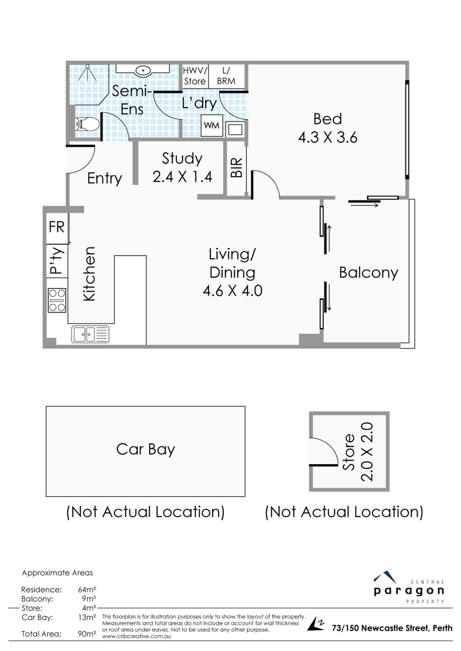 Floorplan of Homely apartment listing, 73/154 Newcastle Street, Perth WA 6000