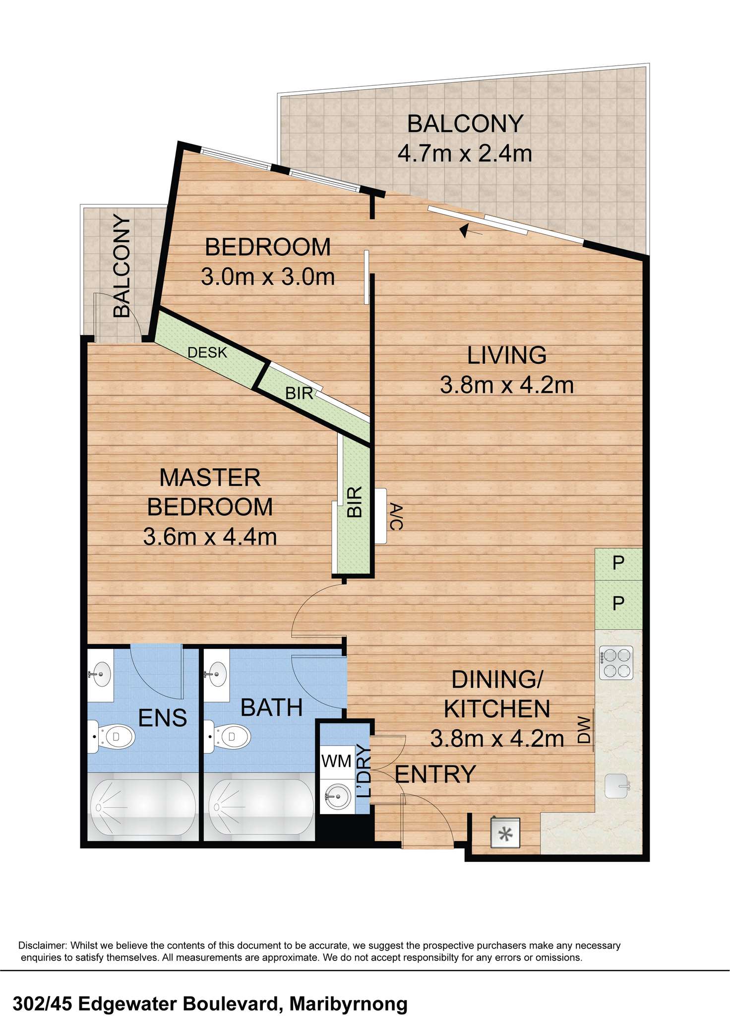 Floorplan of Homely apartment listing, 302/45 Edgewater Boulevard, Maribyrnong VIC 3032