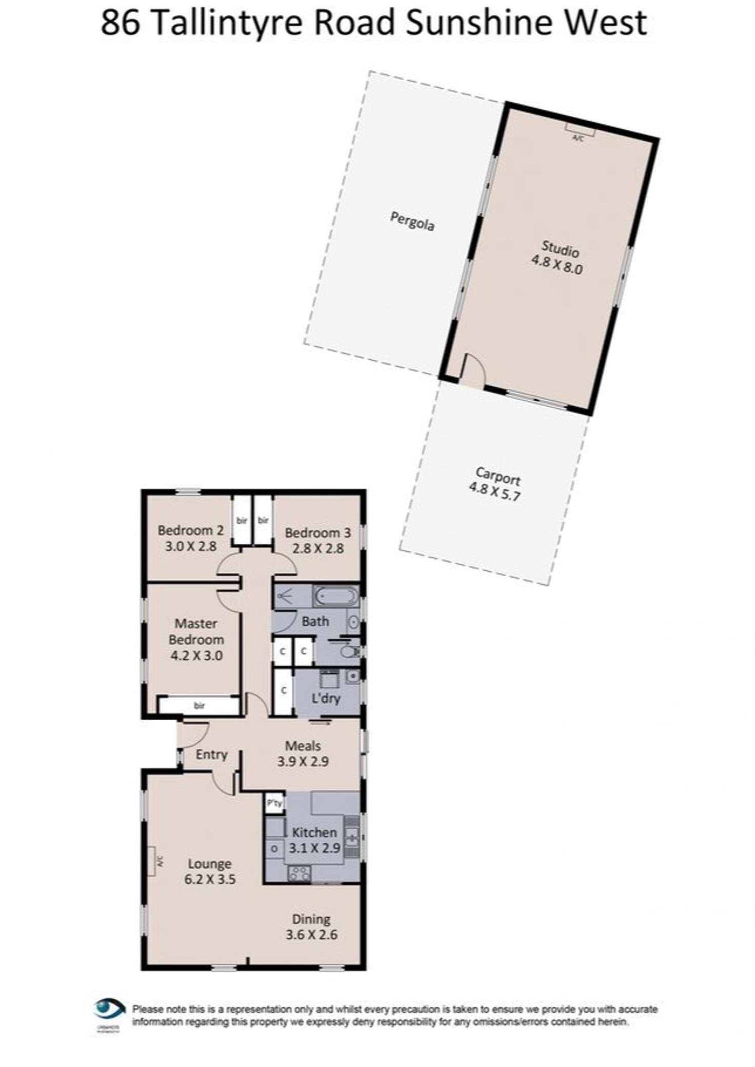 Floorplan of Homely house listing, 86 Talintyre Road, Sunshine West VIC 3020