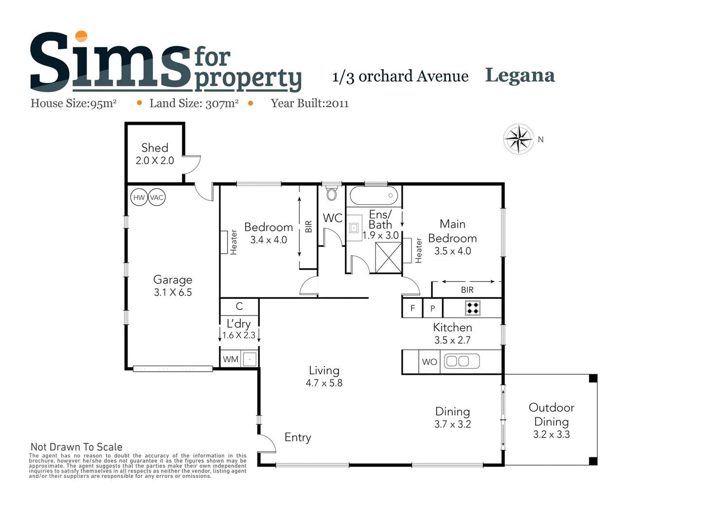 Floorplan of Homely unit listing, 1/3 Orchard Avenue, Legana TAS 7277