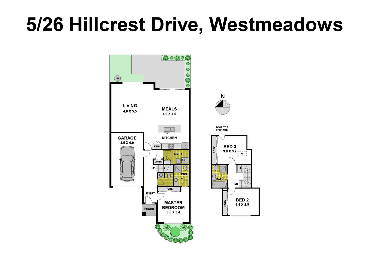 Floorplan of Homely townhouse listing, 5/26 Hillcrest Drive, Westmeadows VIC 3049