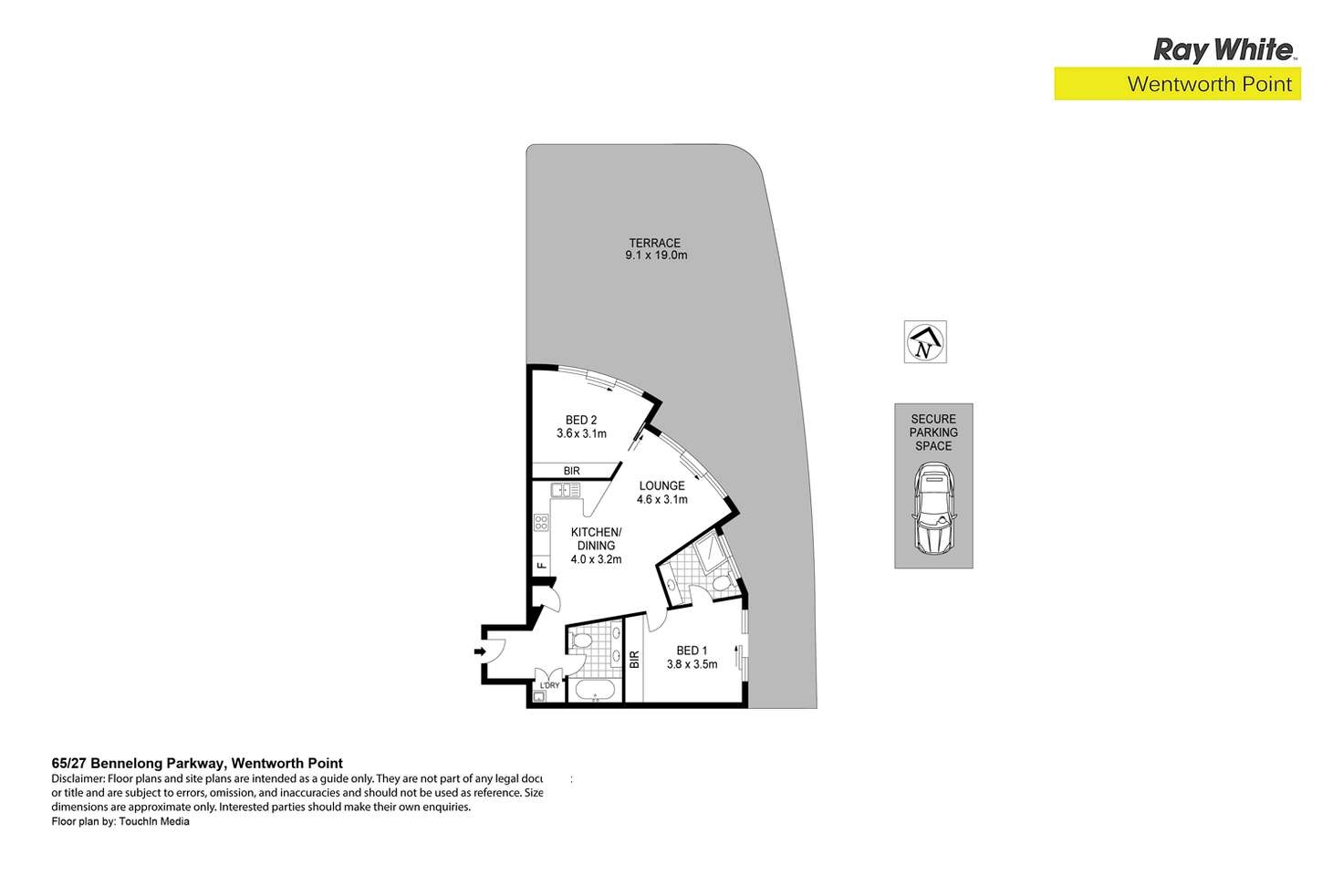 Floorplan of Homely apartment listing, 65/27 Bennelong Parkway, Wentworth Point NSW 2127