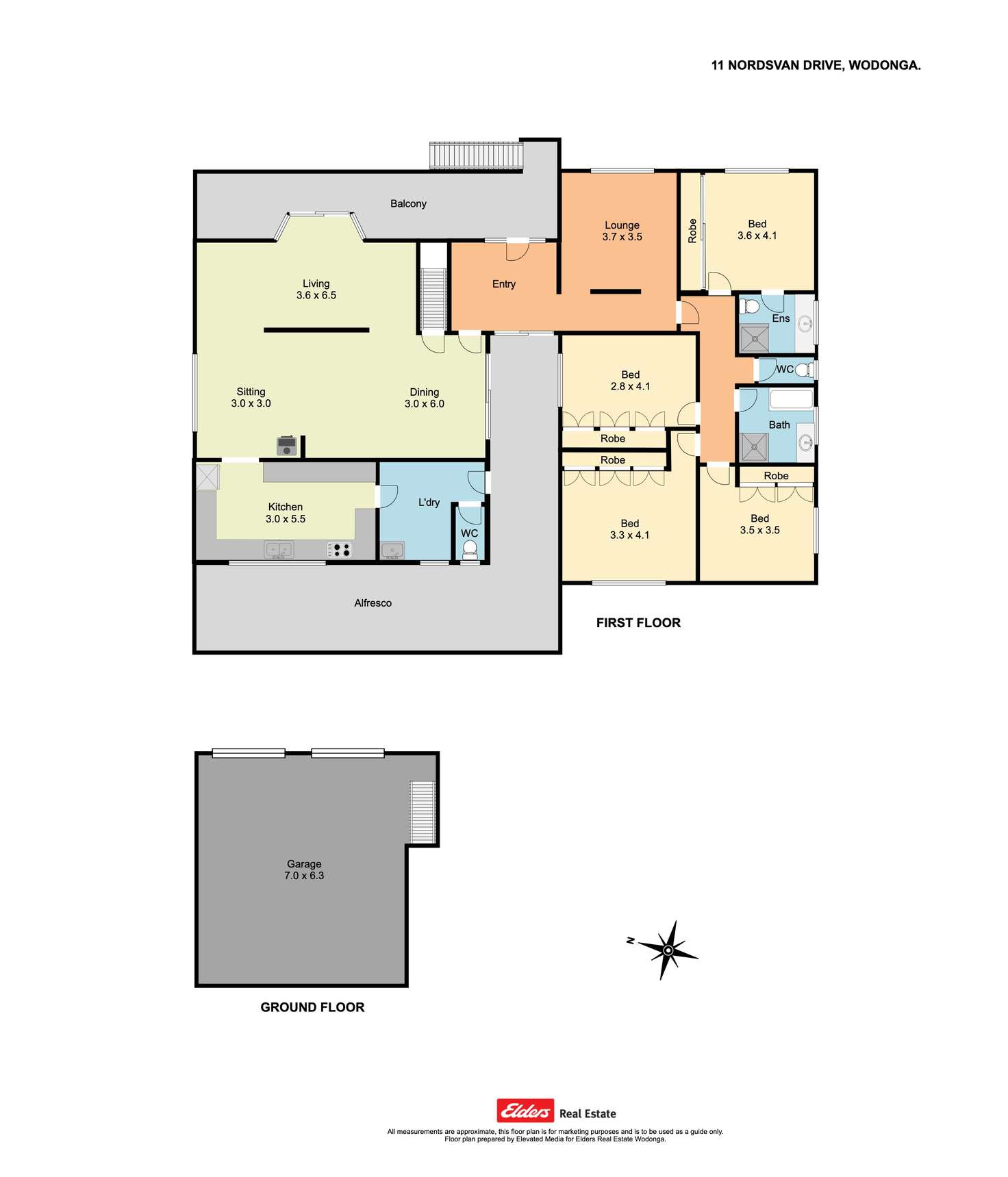 Floorplan of Homely house listing, 11 Nordsvan Drive, Wodonga VIC 3690