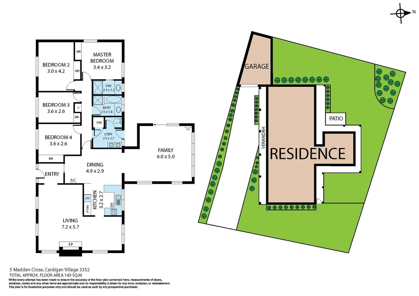 Floorplan of Homely house listing, 5 Madden Close, Cardigan Village VIC 3352