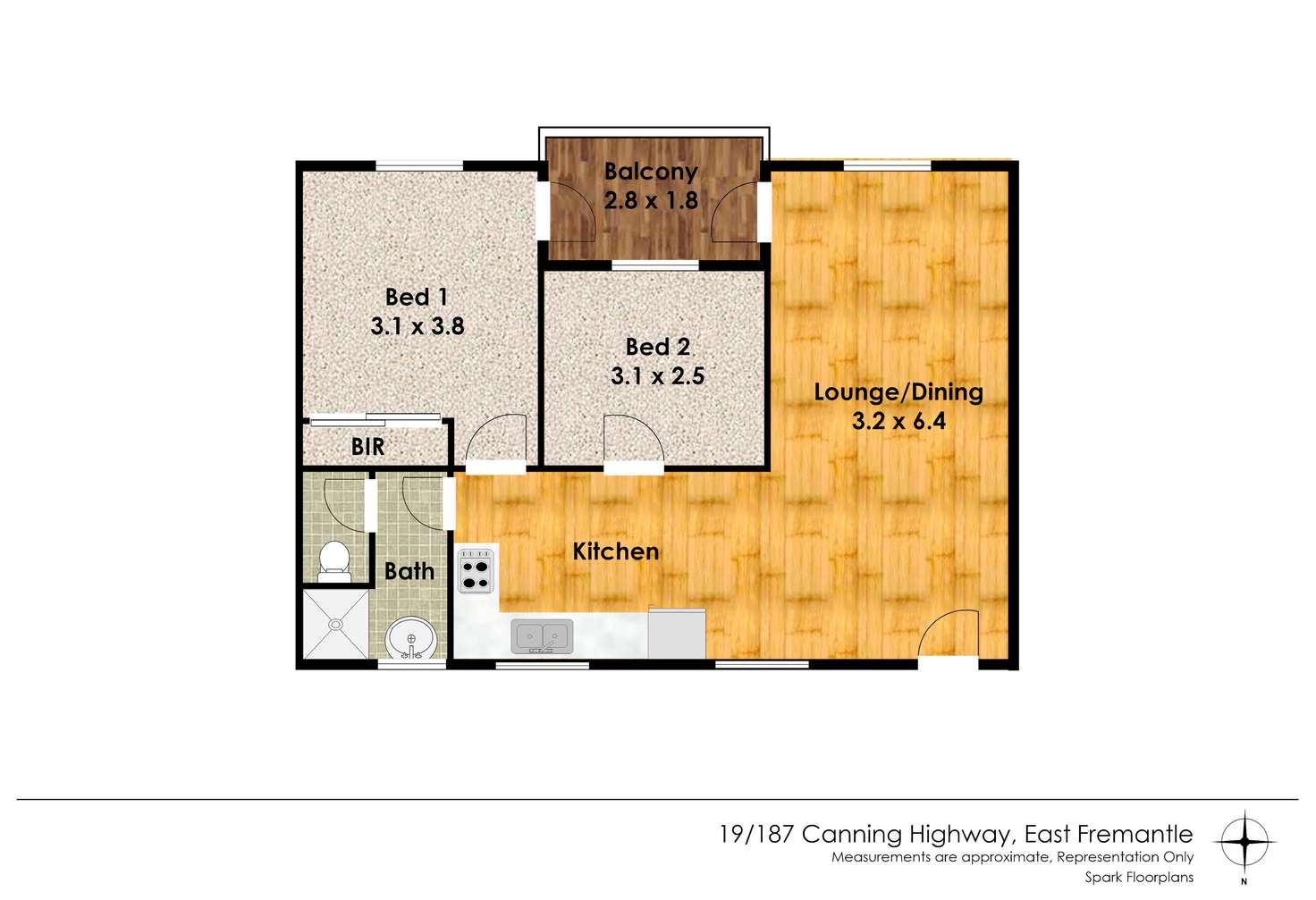 Floorplan of Homely unit listing, 19/187 Canning Highway, East Fremantle WA 6158
