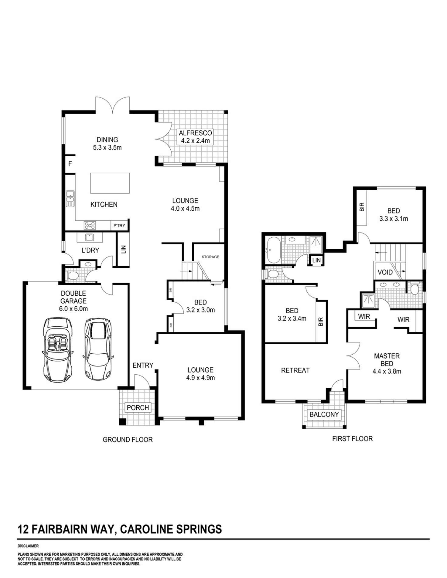 Floorplan of Homely house listing, 12 Fairbairn Way, Caroline Springs VIC 3023