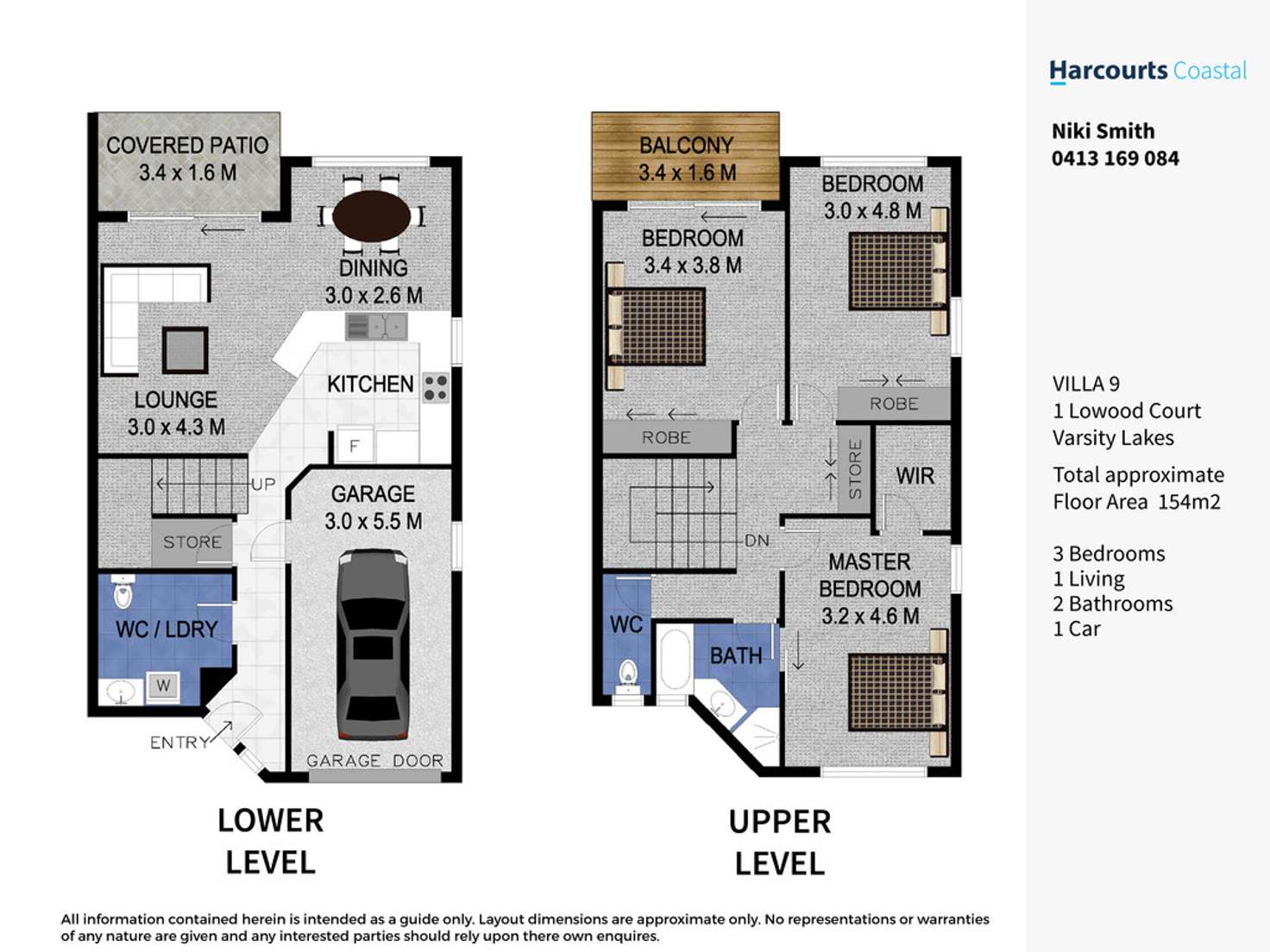 Floorplan of Homely semiDetached listing, 9/1 Lowood Court, Varsity Lakes QLD 4227