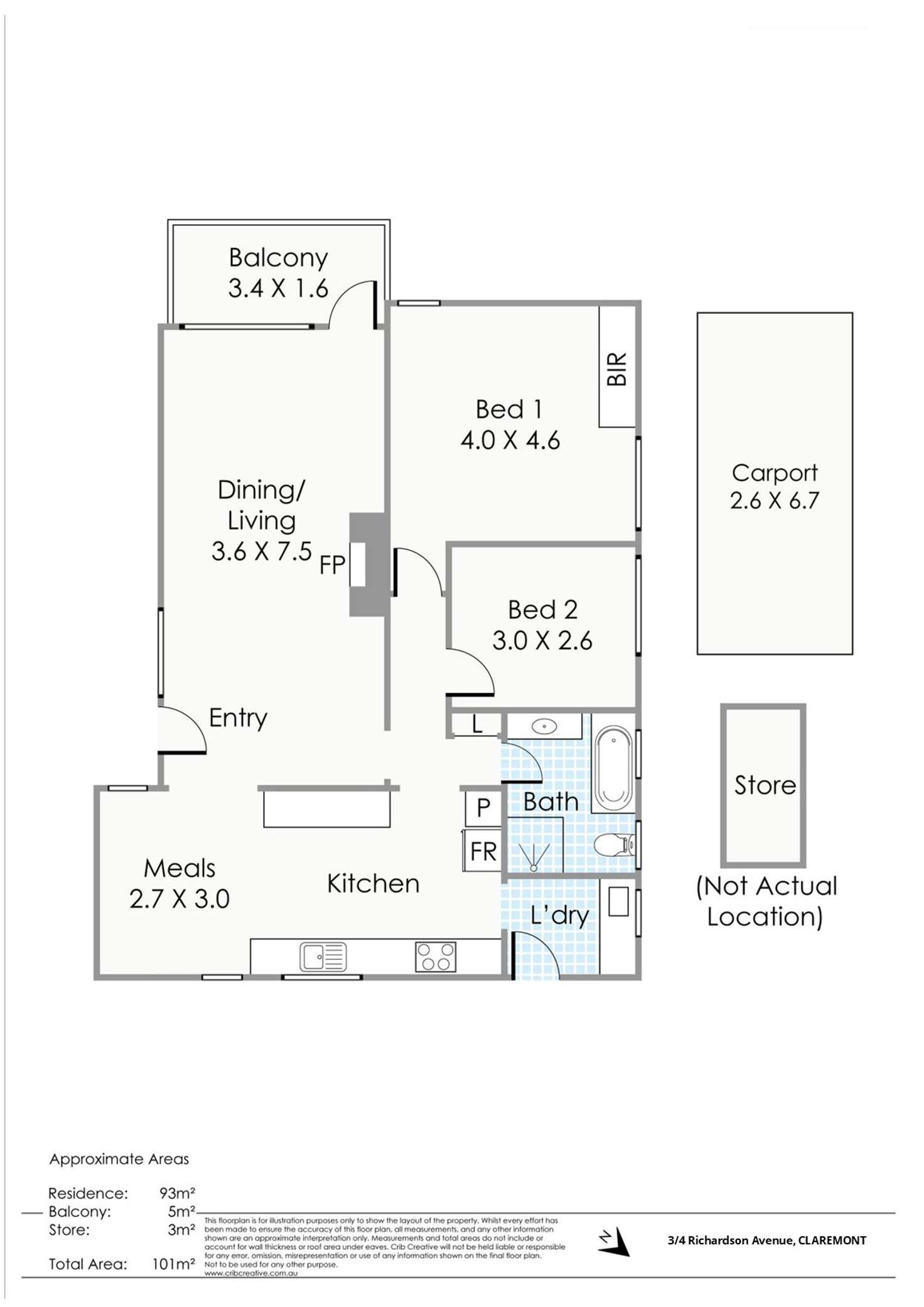 Floorplan of Homely unit listing, 3/4 Richardson Avenue, Claremont WA 6010