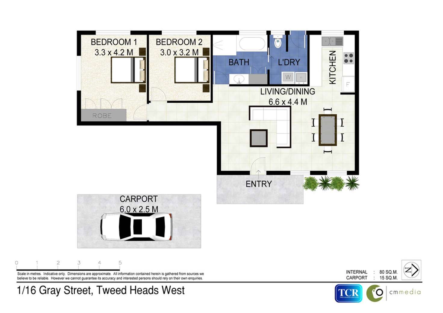 Floorplan of Homely unit listing, 1/16 Gray Street, Tweed Heads West NSW 2485