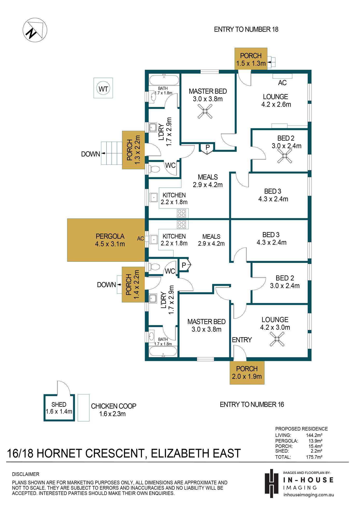 Floorplan of Homely house listing, 16 & 18 Hornet Crescent, Elizabeth East SA 5112