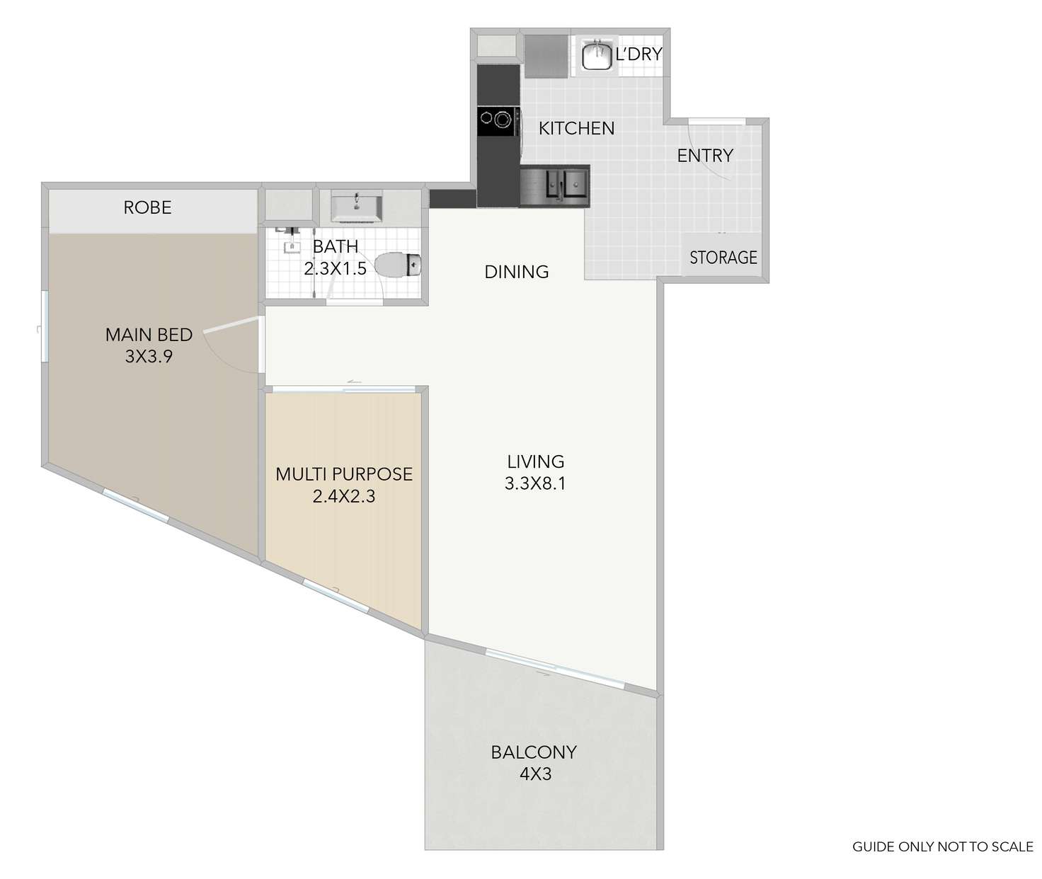 Floorplan of Homely unit listing, 807/11 Ellenborough Street, Ipswich QLD 4305