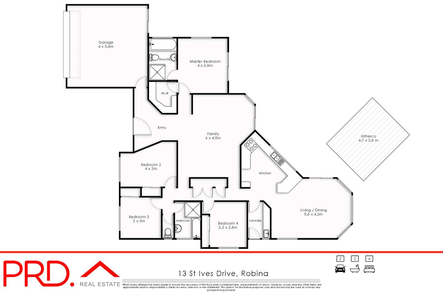Floorplan of Homely house listing, 13 St Ives Drive, Robina QLD 4226