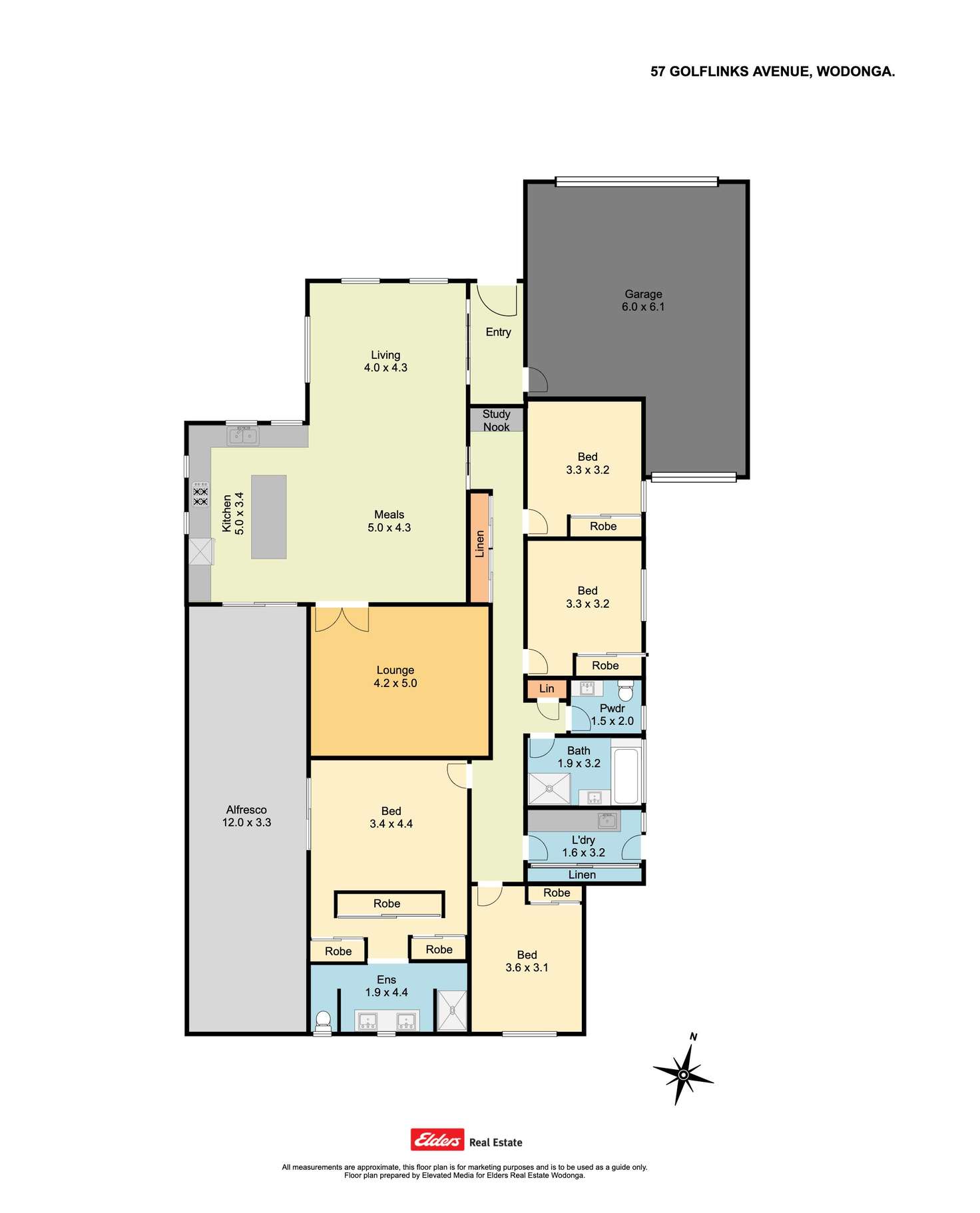 Floorplan of Homely house listing, 57 Golflinks Avenue, Wodonga VIC 3690