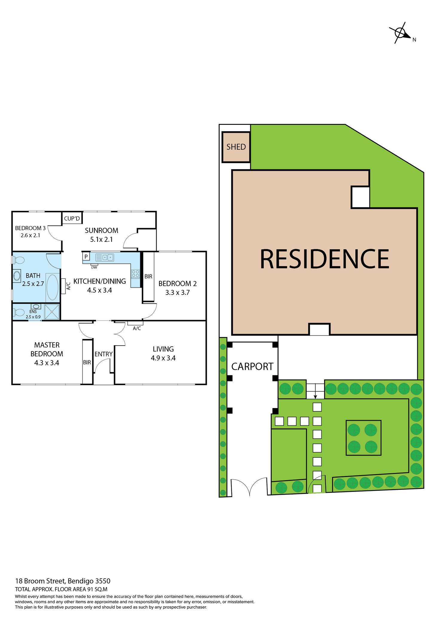 Floorplan of Homely house listing, 18 Broom Street, Bendigo VIC 3550