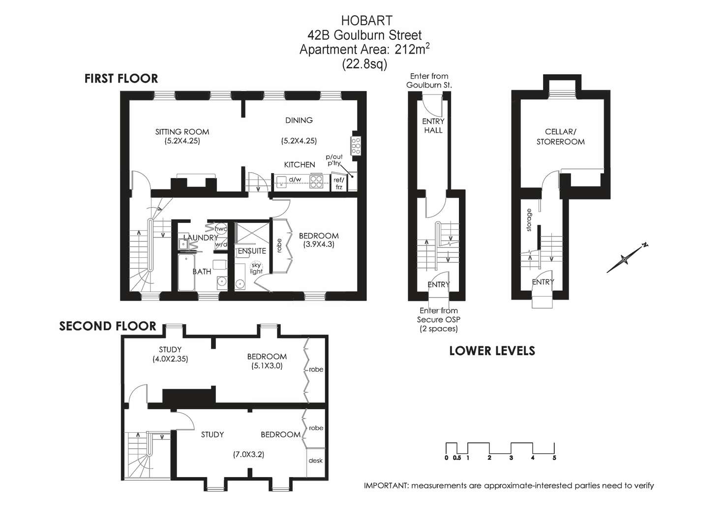 Floorplan of Homely apartment listing, 42B Goulburn Street, Hobart TAS 7000