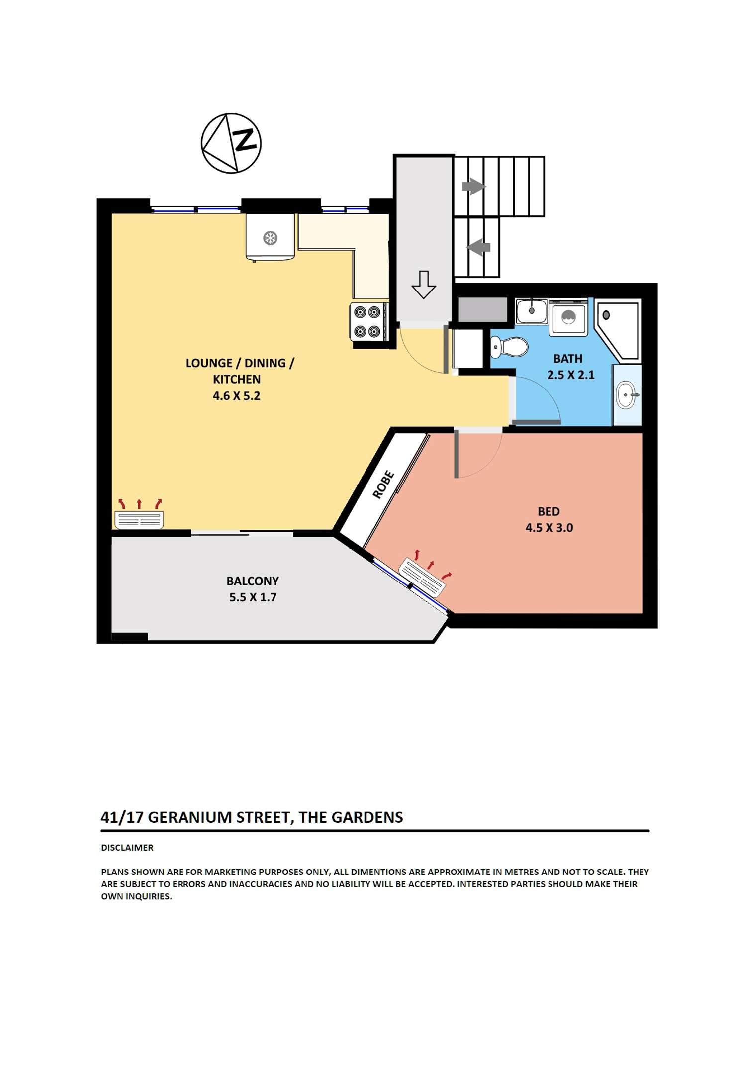 Floorplan of Homely unit listing, 41/17 Geranium Street, The Gardens NT 820