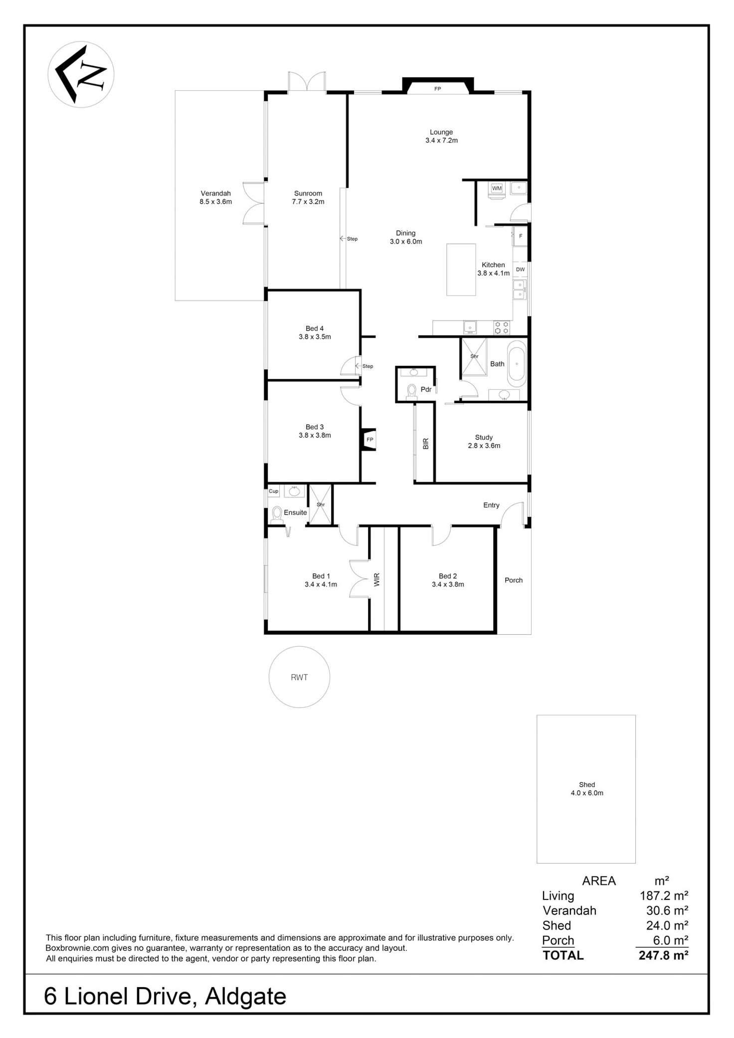 Floorplan of Homely house listing, 6 Lionel Drive, Aldgate SA 5154