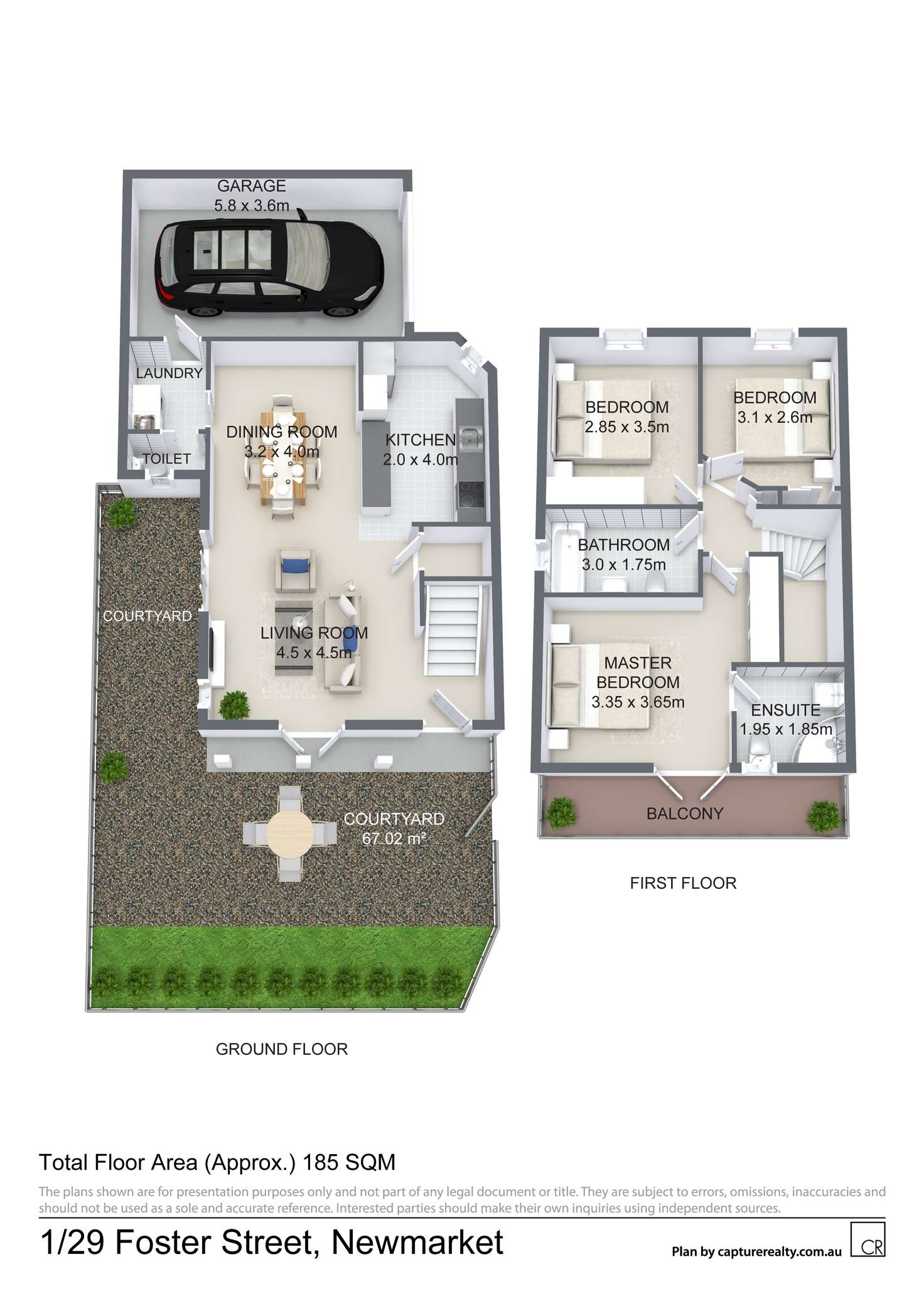 Floorplan of Homely townhouse listing, 1/29 Foster Street, Newmarket QLD 4051