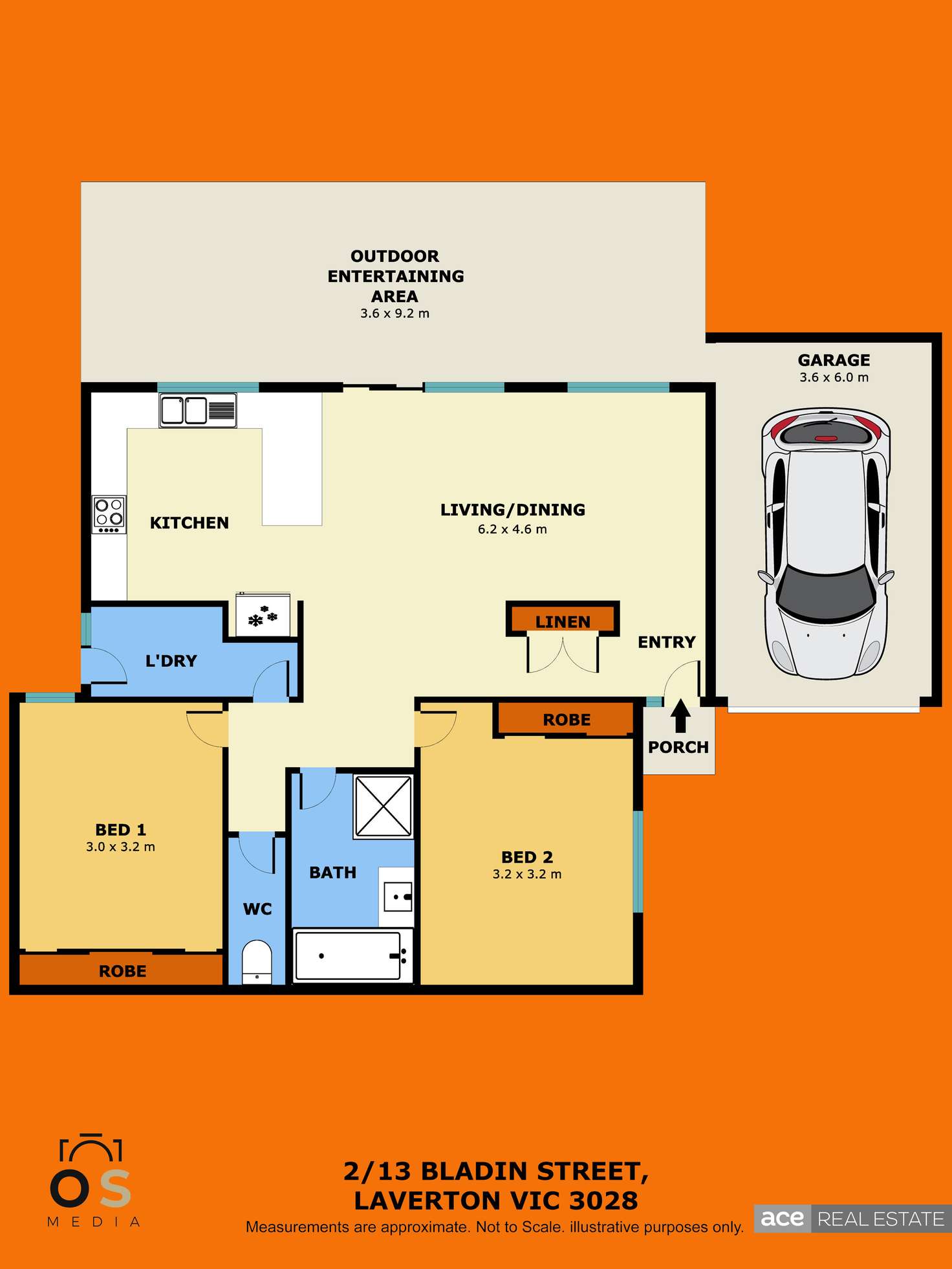 Floorplan of Homely unit listing, 2/13 Bladin Street, Laverton VIC 3028