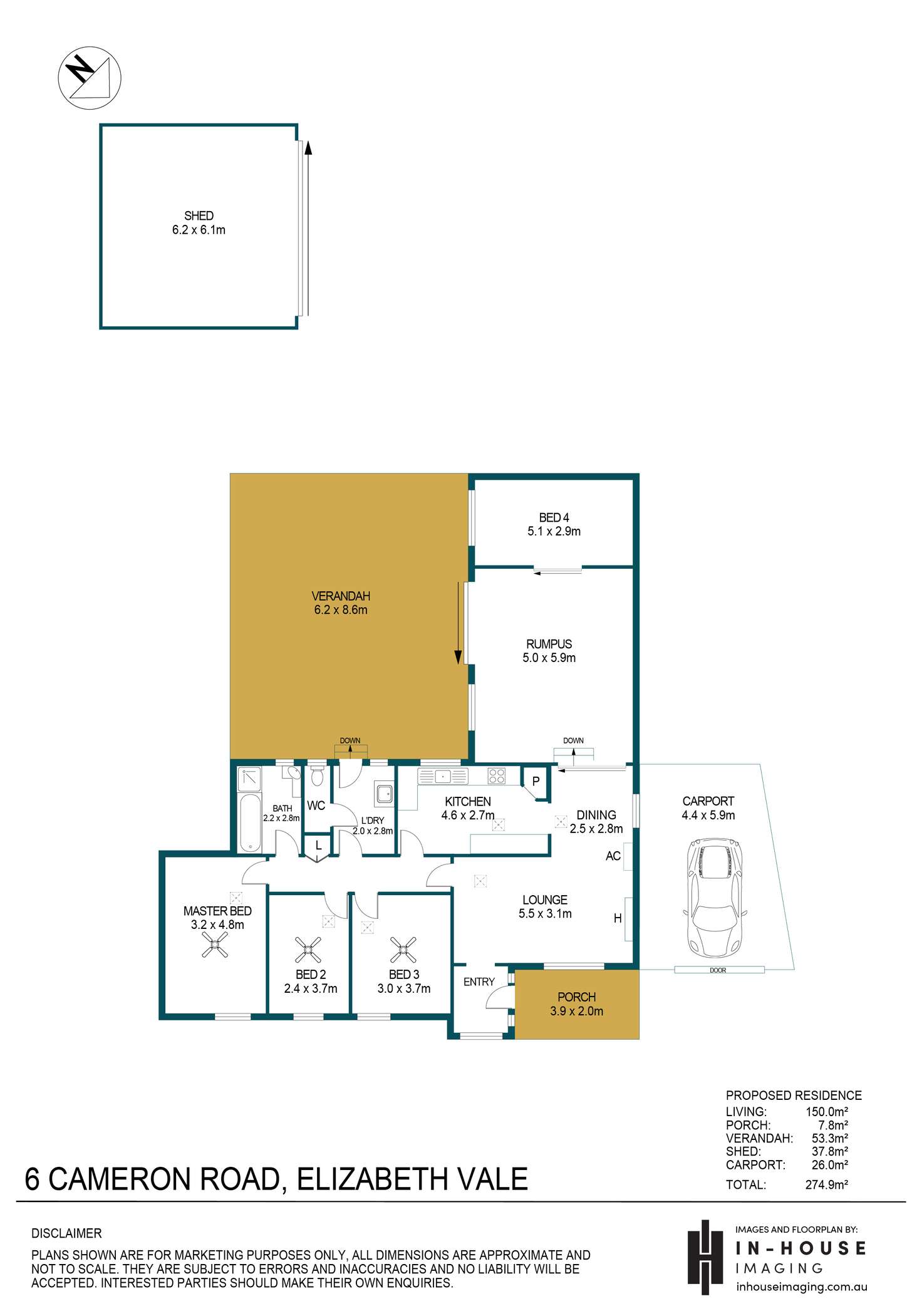 Floorplan of Homely house listing, 6 Cameron Road, Elizabeth Vale SA 5112