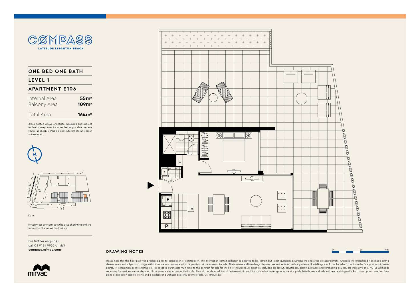 Floorplan of Homely apartment listing, E106/7 Catallini Lane, North Fremantle WA 6159