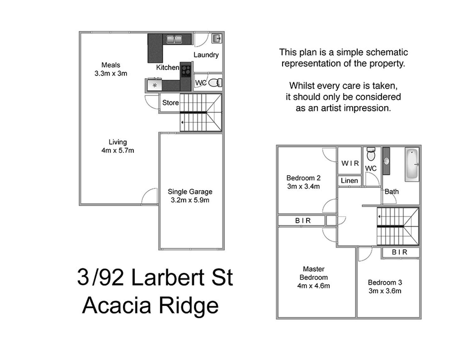 Floorplan of Homely townhouse listing, 3/92 Larbert St, Acacia Ridge QLD 4110