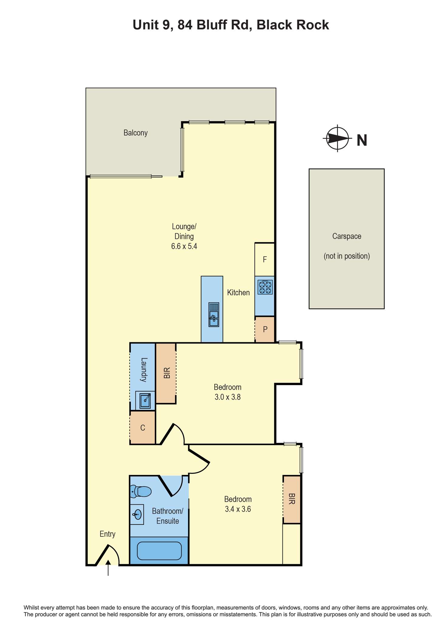 Floorplan of Homely apartment listing, 9/82-84 Bluff Road, Black Rock VIC 3193