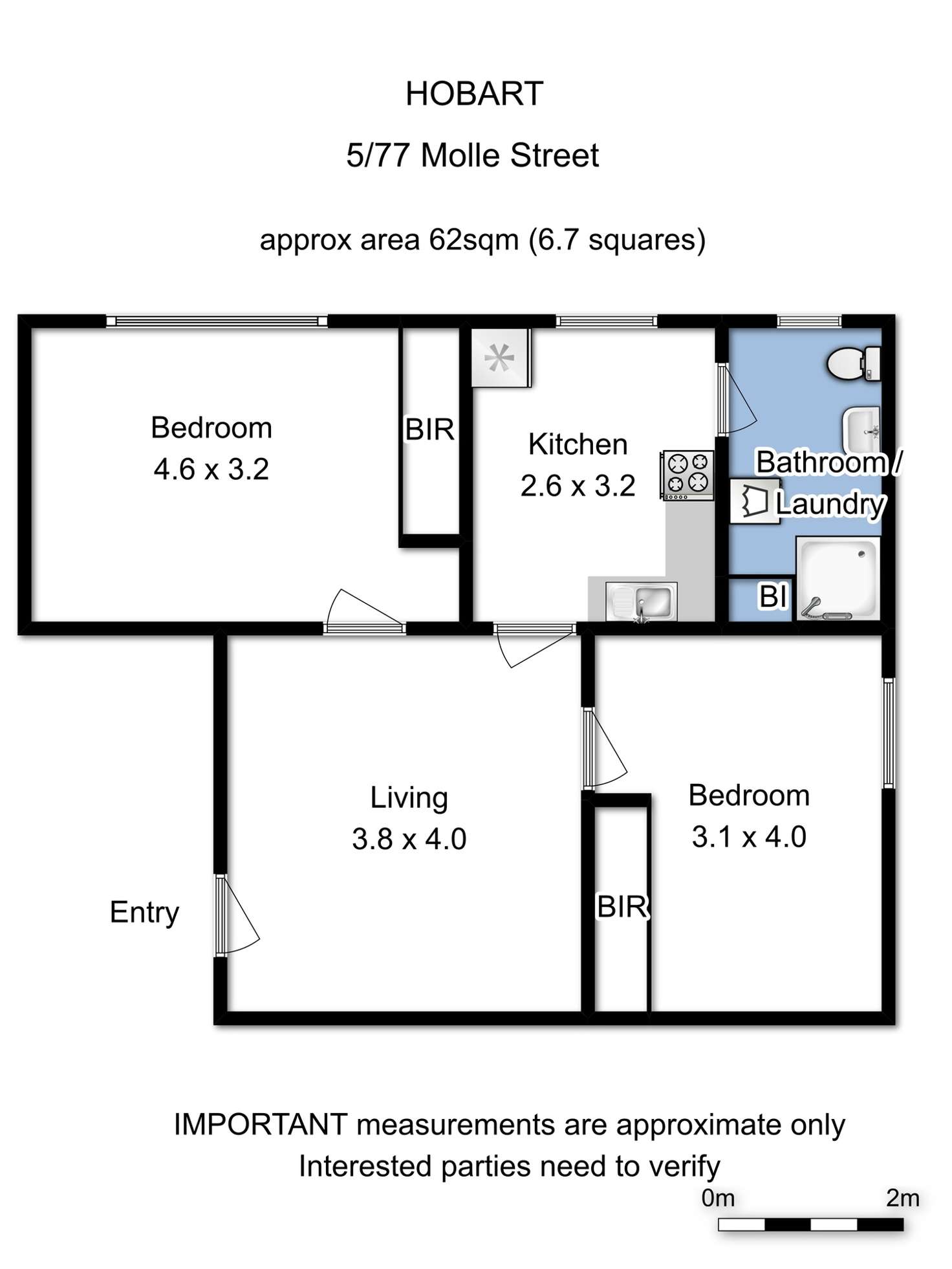 Floorplan of Homely house listing, 5/77 Molle Street, Hobart TAS 7000