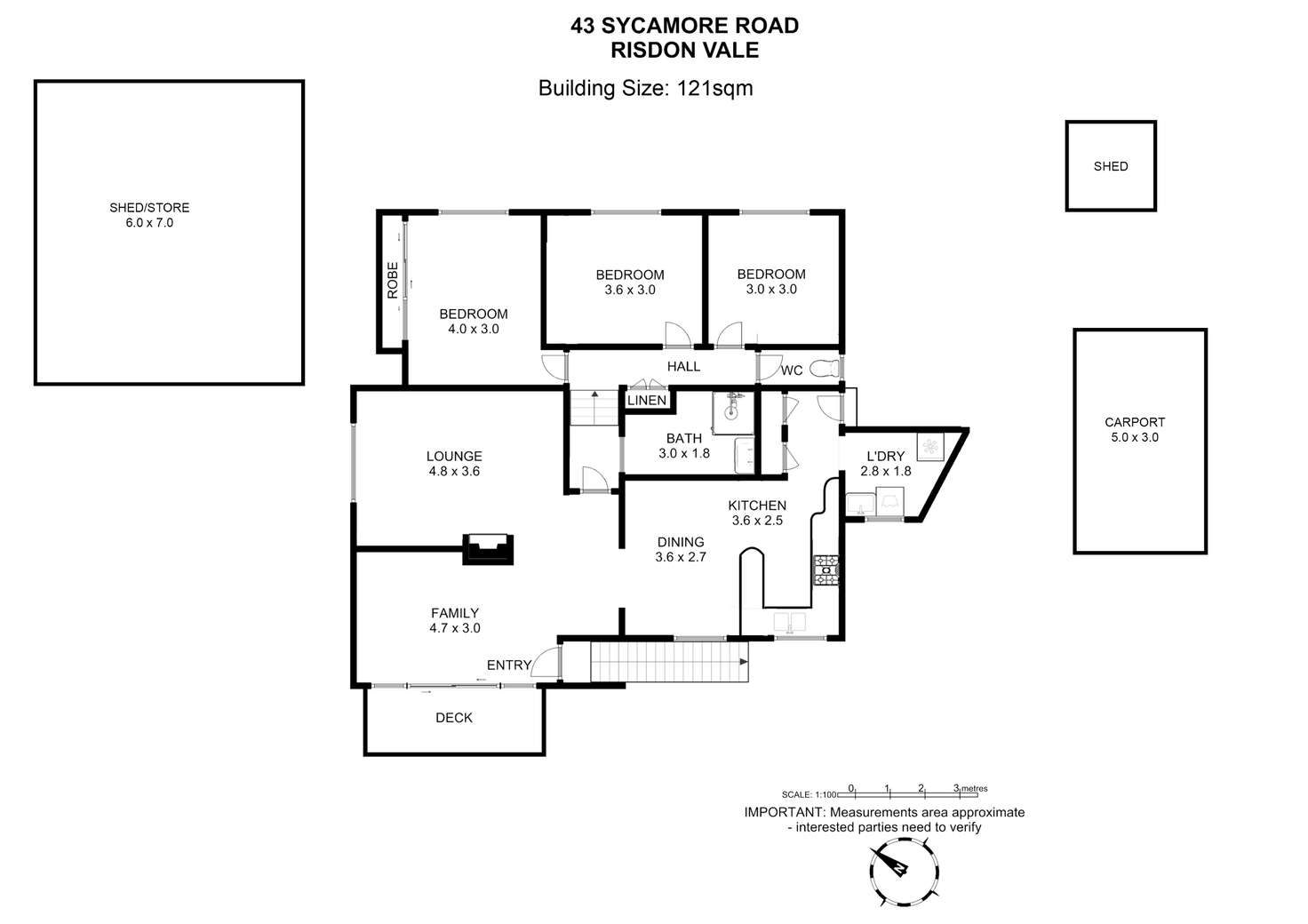 Floorplan of Homely house listing, 43 Sycamore Road, Risdon Vale TAS 7016