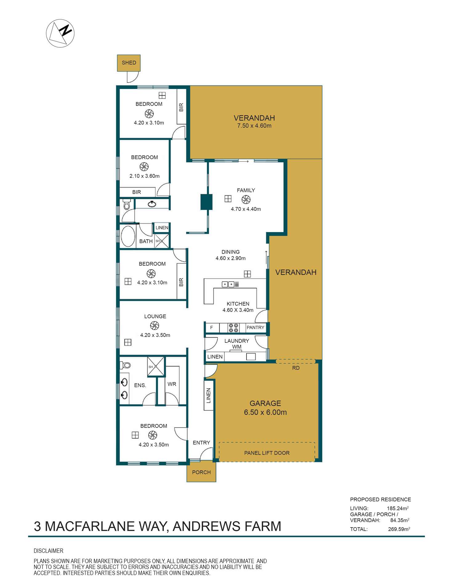 Floorplan of Homely house listing, 3 MacFarlane Way, Andrews Farm SA 5114