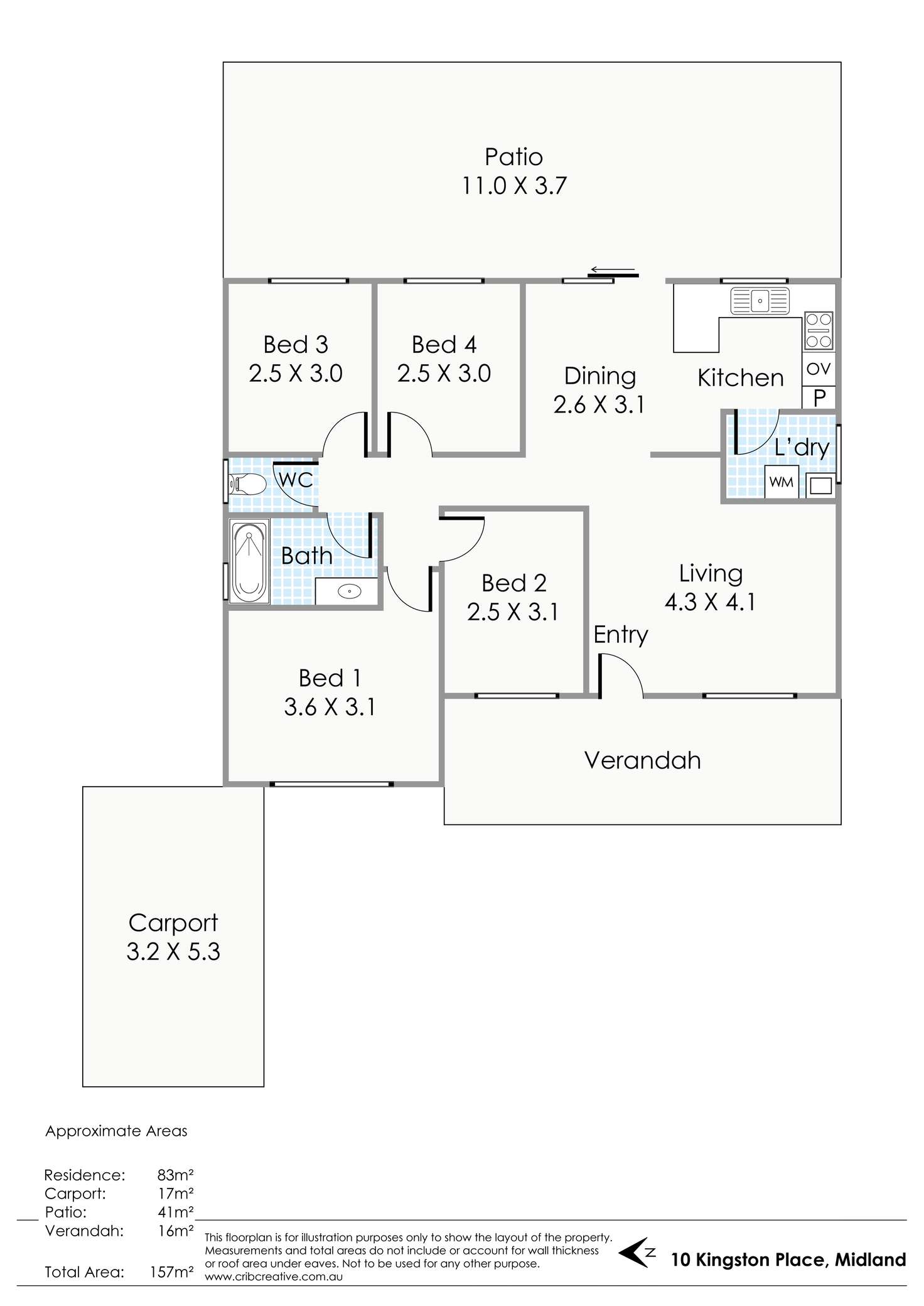 Floorplan of Homely house listing, 10 Kingston Place, Midland WA 6056