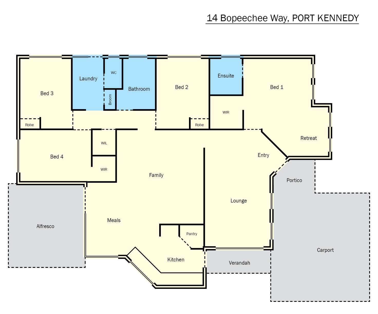 Floorplan of Homely house listing, 14 Bopeechee Way, Port Kennedy WA 6172