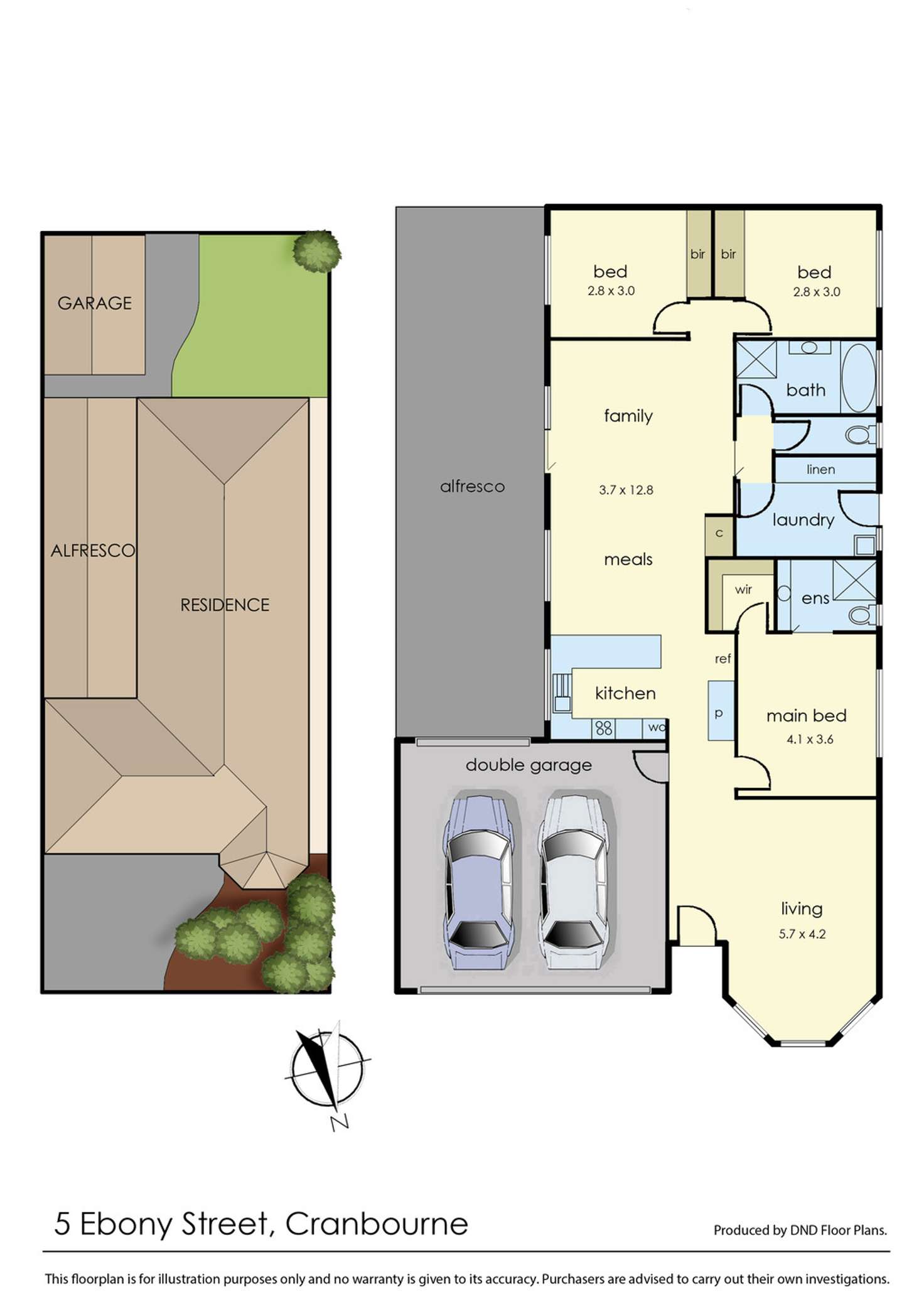 Floorplan of Homely house listing, 5 Ebony Street, Cranbourne VIC 3977