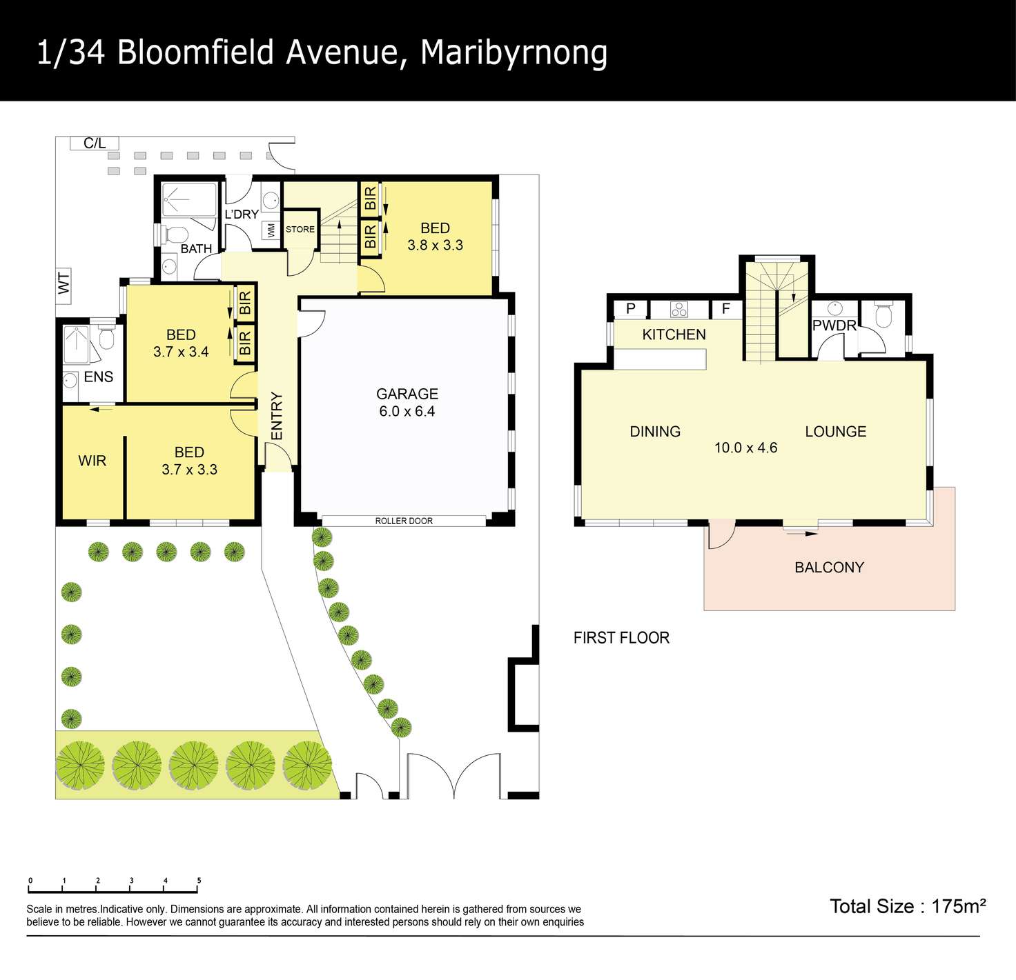 Floorplan of Homely townhouse listing, 1/34 Bloomfield Avenue, Maribyrnong VIC 3032